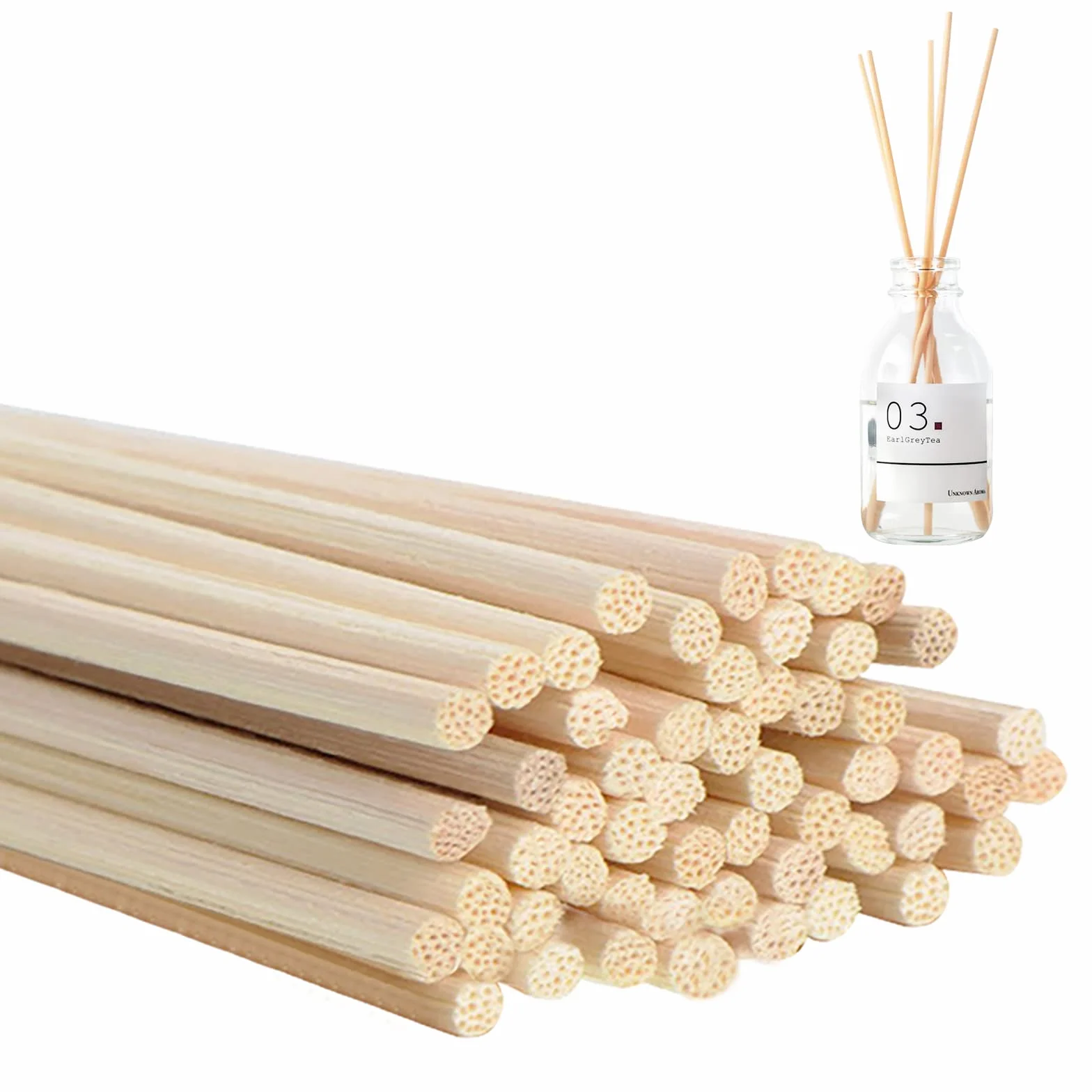 Bâtonnets Diffuseur Parfum 50 Pièces 19cm 3mm Fibre pour Cuisine Bain Salon