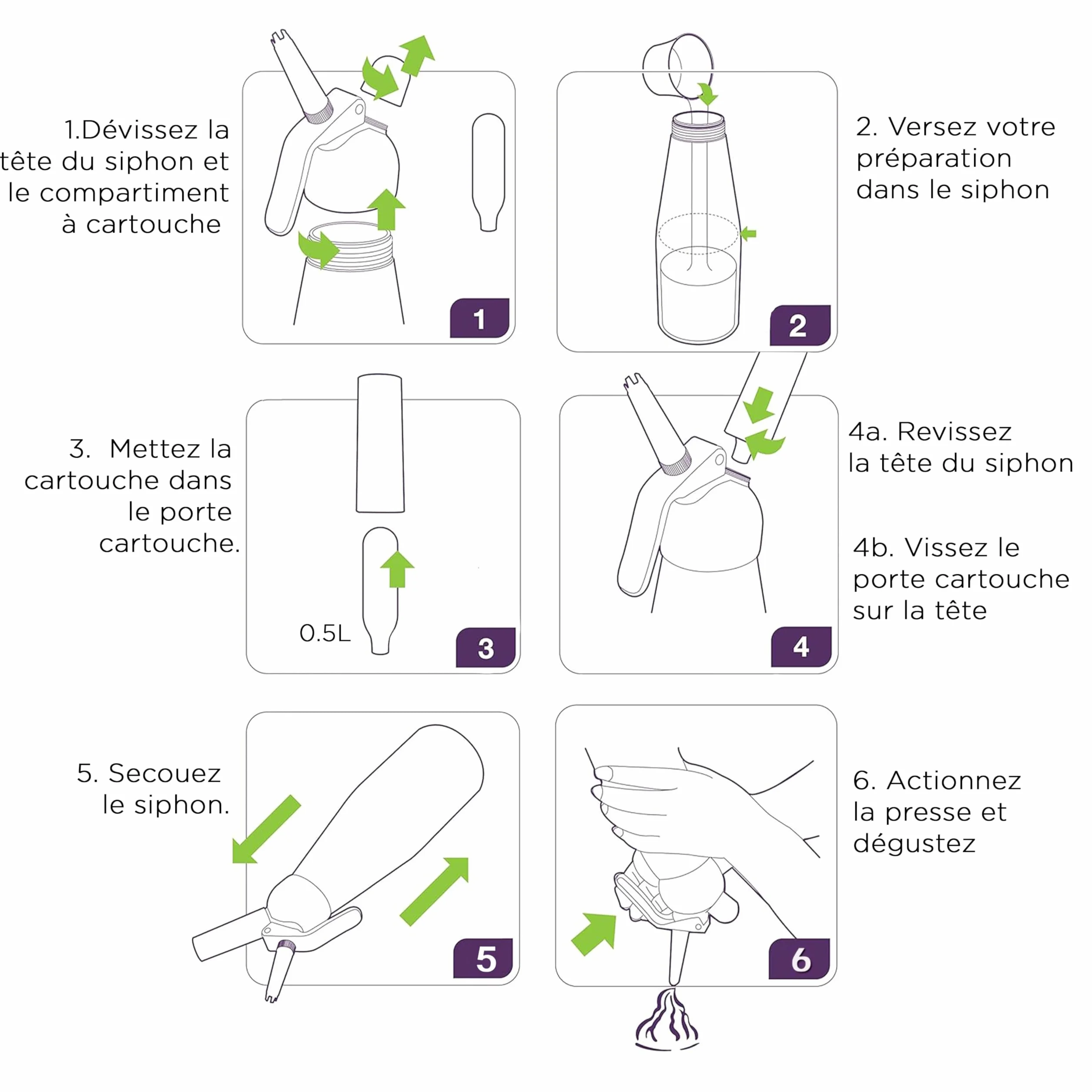 Mastrad Siphon Professionnel 0,5 L Inox Ultra Résistant Sauces Crèmes Chantilly Mousses
