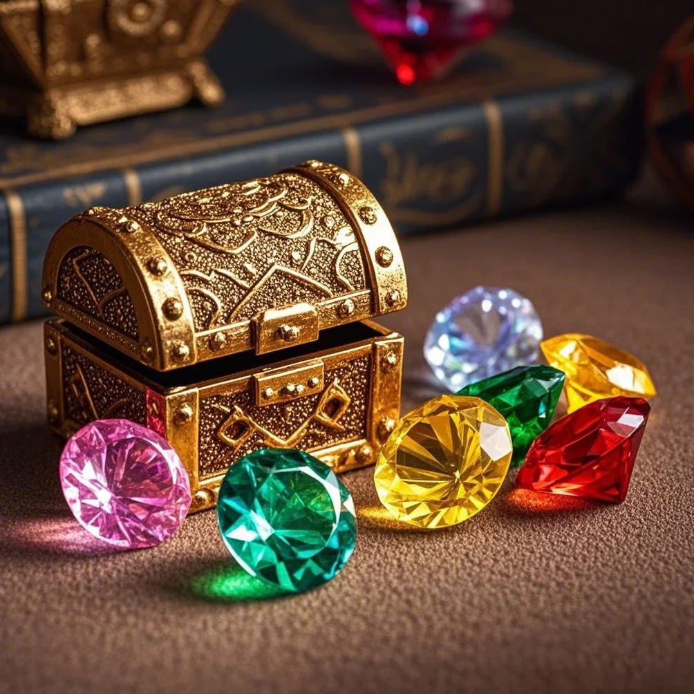 Jouet de gemme acrylique de diamant 4cm 10 pièces pour enfants Chasse au trésor pirate Cadeau anniversaire Noël Pâques