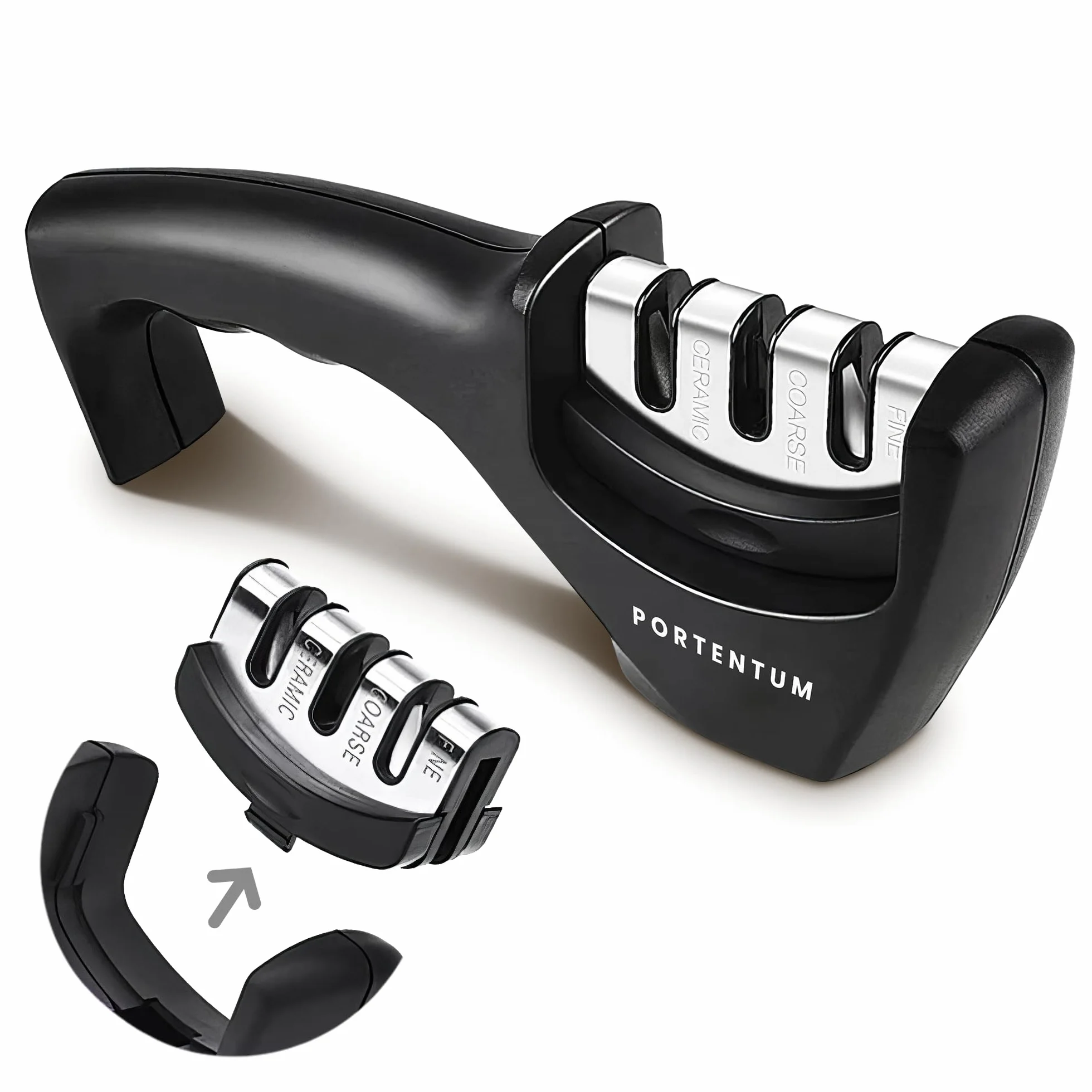 PORTENTUM Professionnel Aiguiseur Couteaux Manuel 3 Phases Cuisine