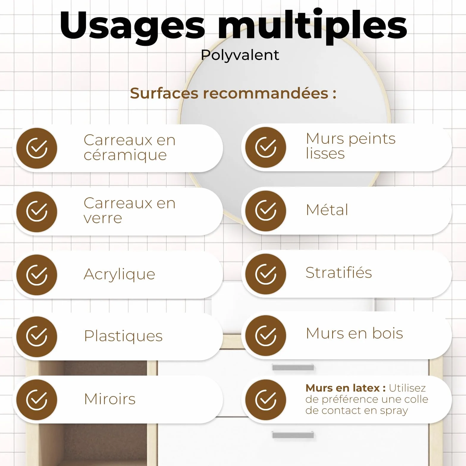 Carrelage Adhésif Mural 30x30cm 10 Pièces Résistant à la Chaleur Facile à Nettoyer