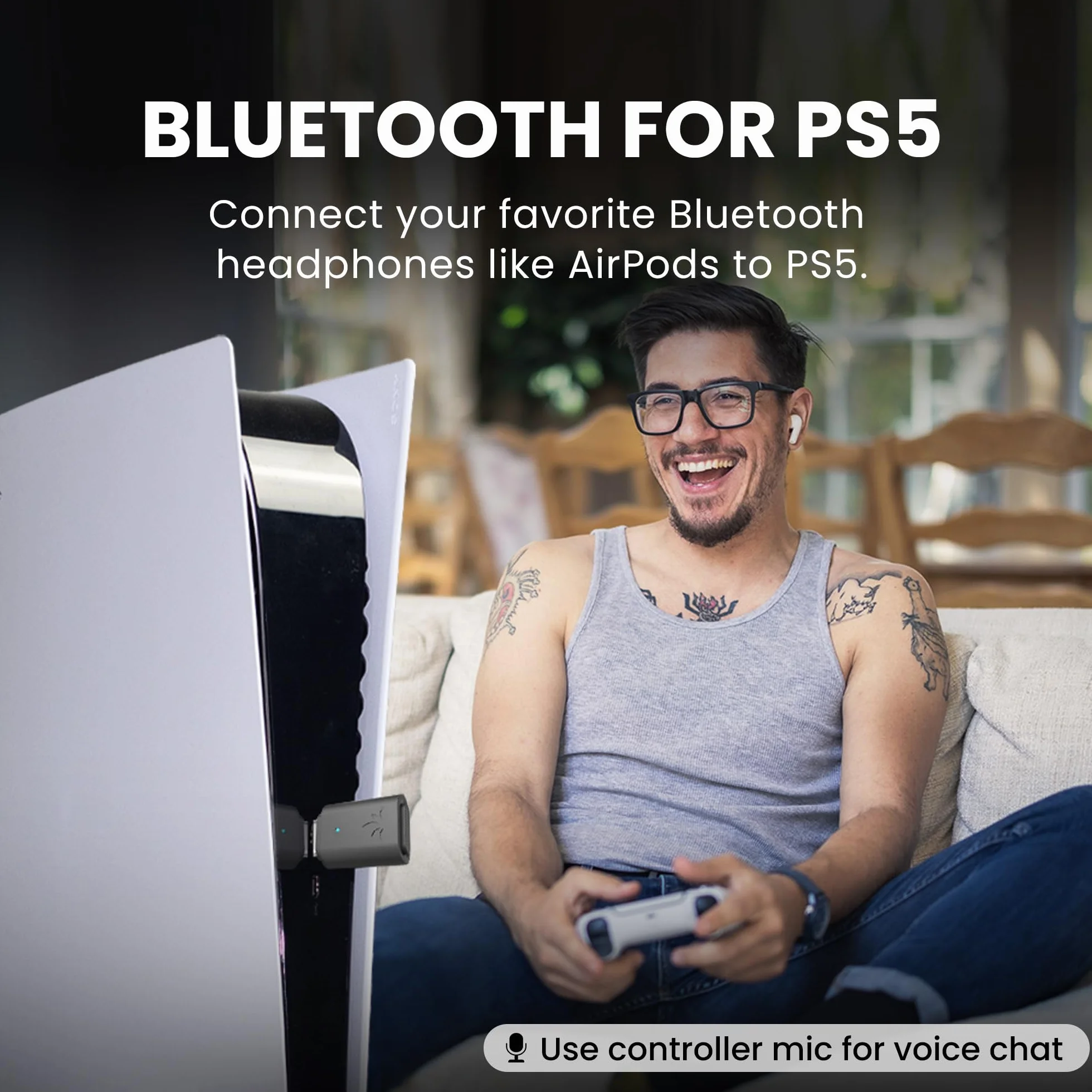 Avantree C81-Gaming – adapter audio USB-C Bluetooth 5.3 do PS5, chip Qualcomm, aptX Adaptive i HD, wysokiej jakości dźwięk, działa z AirPods, słuchawkami Bose i innymi