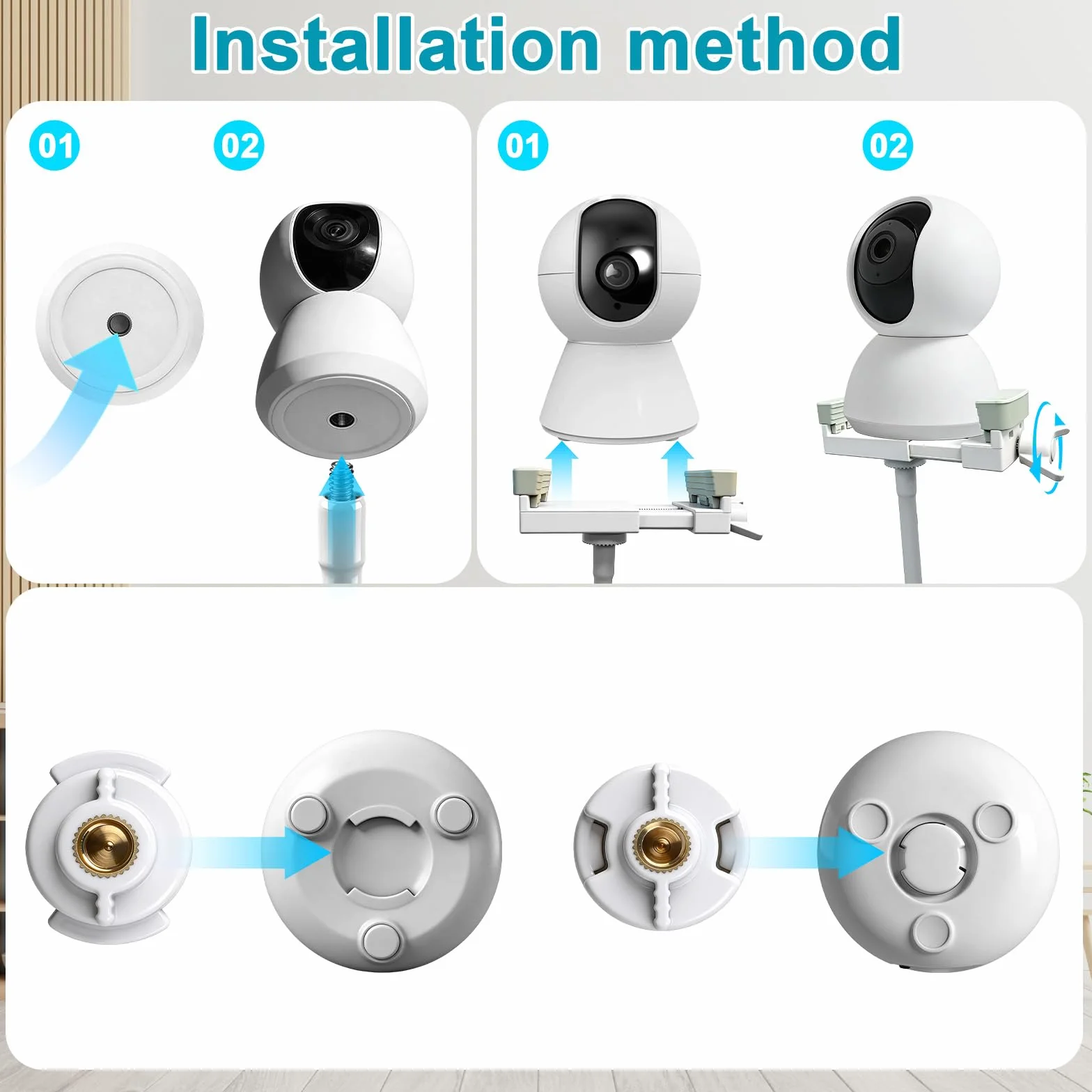Uchwyt na kamerę o długości 40 cm, kompatybilny z HelloBaby Camera Holder, kompatybilny z GHB, elastyczny uchwyt do monitora, kompatybilny z Philips Avent, uchwyt na klem, stojak, uchwyt na