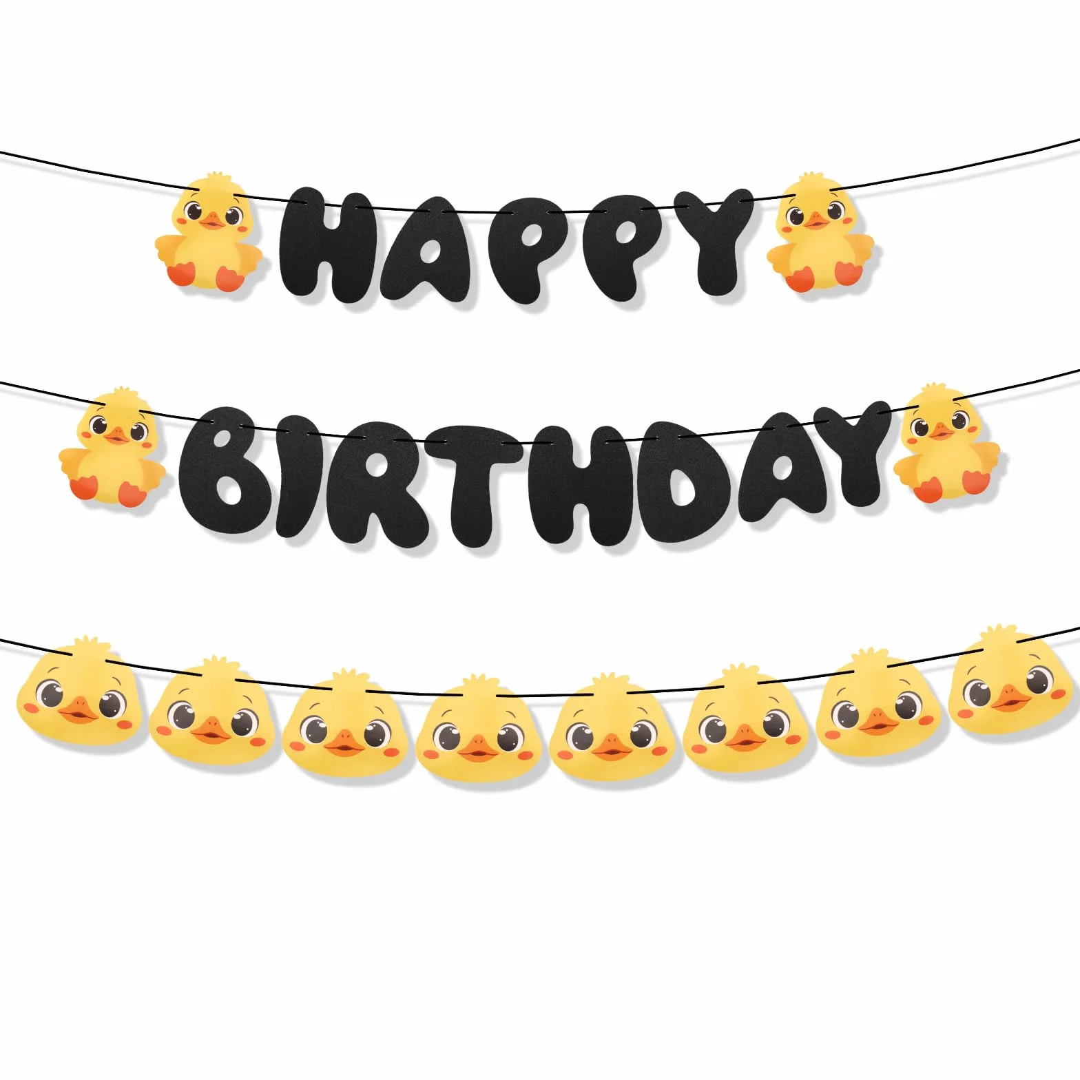 Bannière d'Anniversaire Forme Canard 3m Décorations Fête Suspendre Toile Fond Photo Accessoires Thème Canard Baby Shower