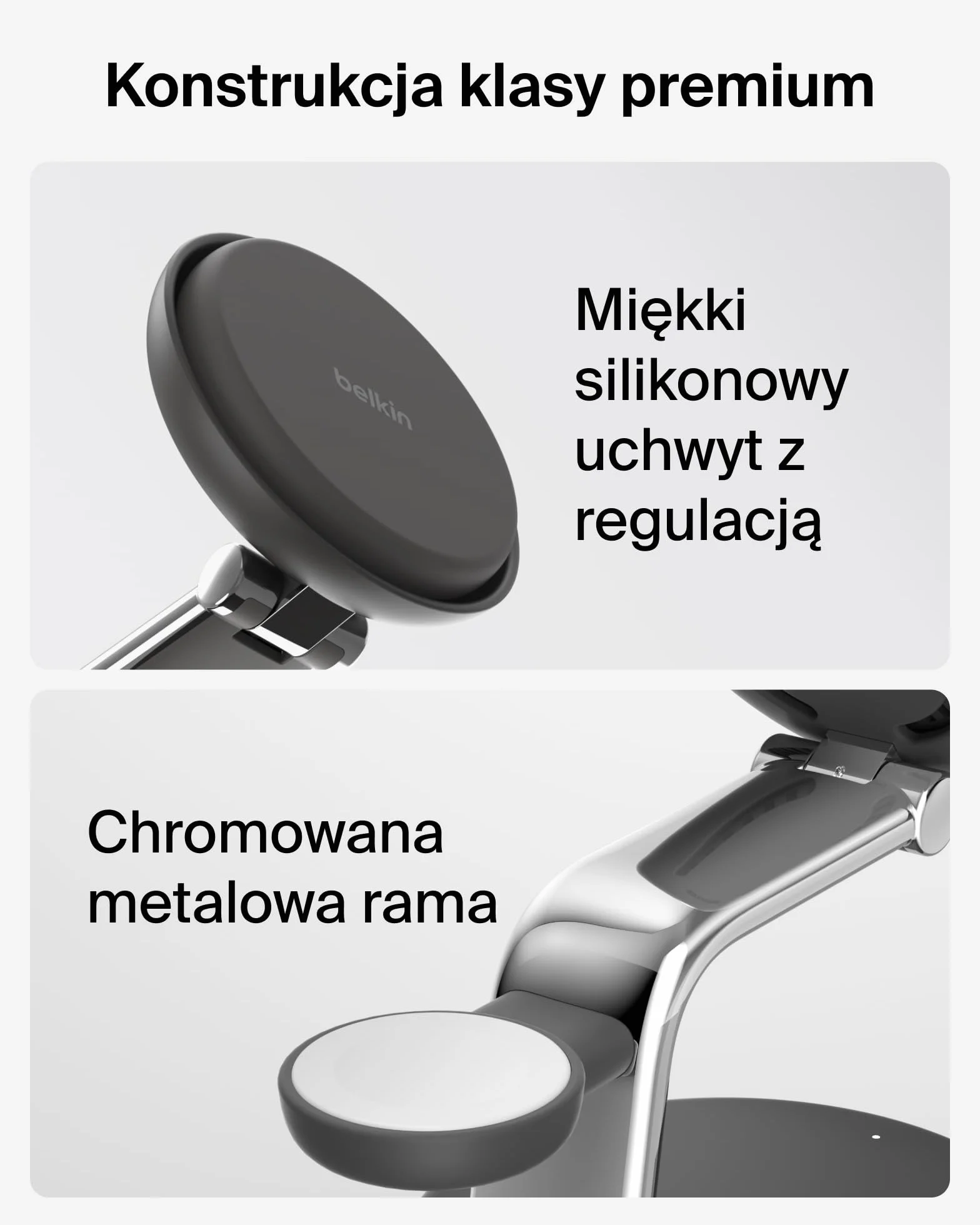 Belkin UltraCharge Pro Qi2 25W Ładowarka Bezprzewodowa 3 W 1, Kompatybilna z MagSafe, Stacja Ładująca do IPhone 16, Apple Watch, AirPods, Pixelsnap, z Wentylatorem i Zasilaczem 45W, Czarna