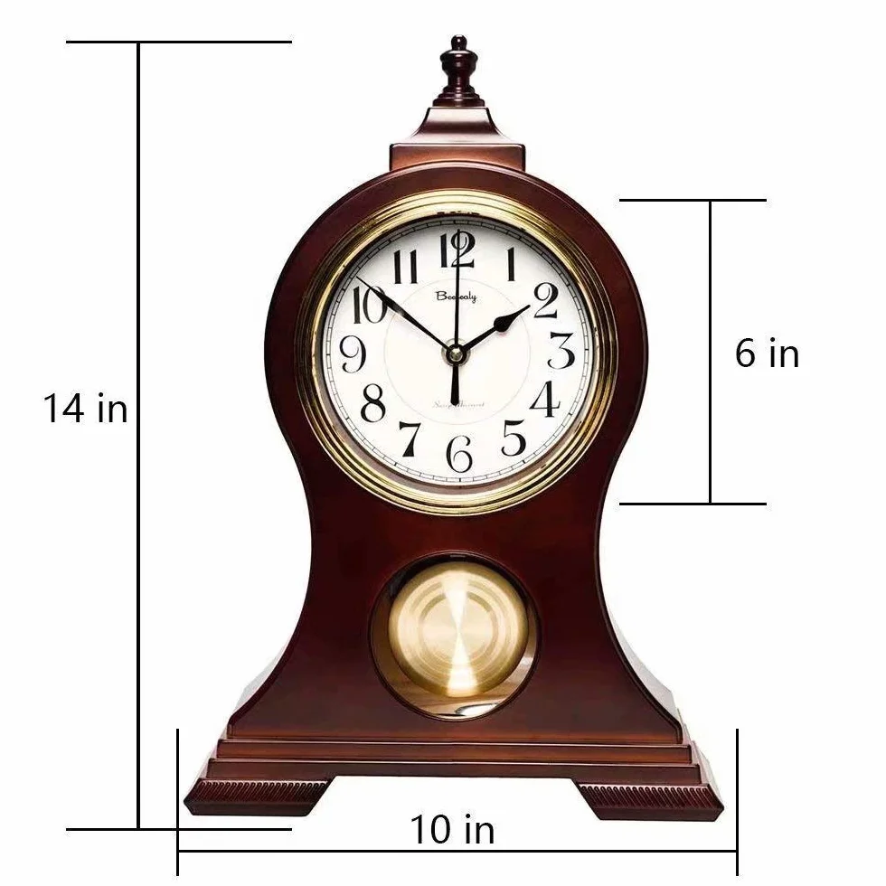 Horloge De Cheminée Silencieuse Antique, Mouvement Silencieux, Seconde Continue, Décoration Salon Chambre