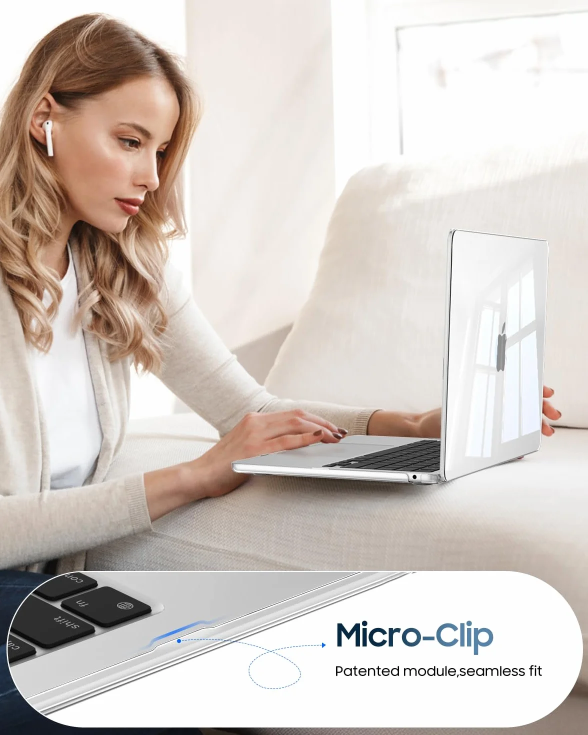 FINTIE Coque MacBook Air 13.6 Pouces M5 M4 M3 M2 A3449 A3240 A3113 A2681 Transparent