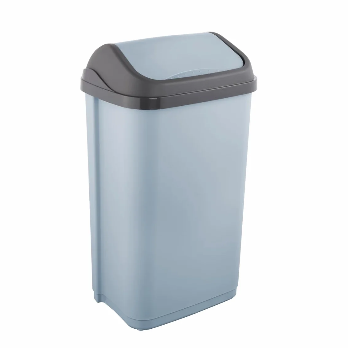Keeper Poubelle avec couvercle basculant 50 L 38,5 x 29 x 66 cm Bleu Nordic Blue