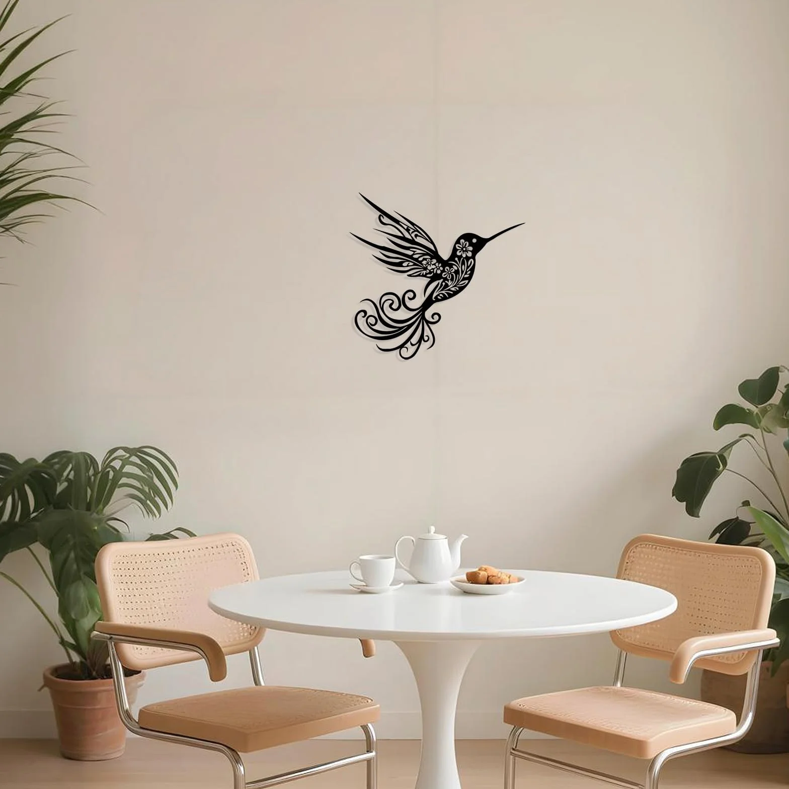 Colibri Décoration Murale Métallique Sculpture Oiseau Jardin Suspendre Salon Balcon