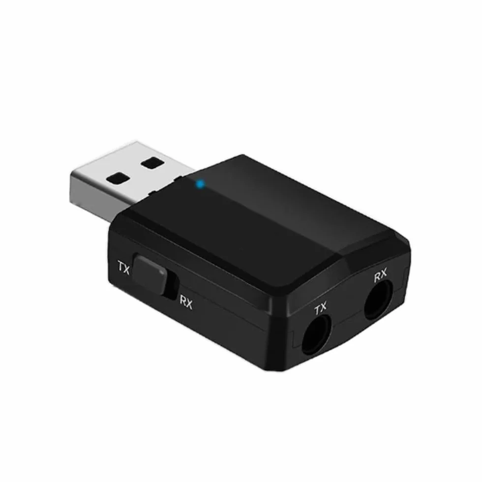 Retoo Adapter Bluetooth 5.0, odbiornik audio z kablem AUX 3,5 mm, 2 w 1, nadajnik do samochodu, PC, TV z redukcją szumów i zestawem głośnomówiącym w samochodzie, zasięg 10 m