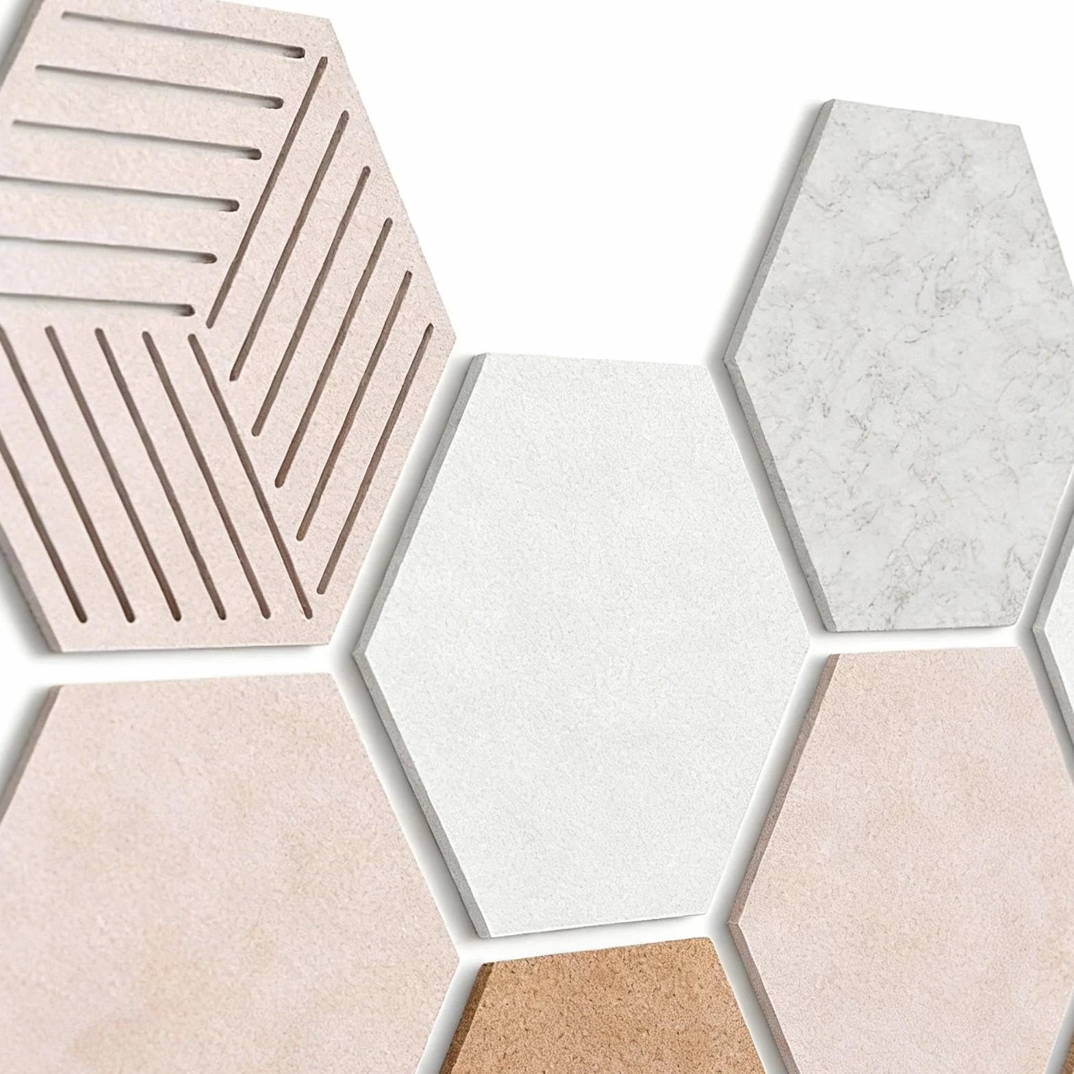 Tableau d'affichage hexagonal en feutre 30 x 26 x 0,9 cm autocollant fibre de polyester