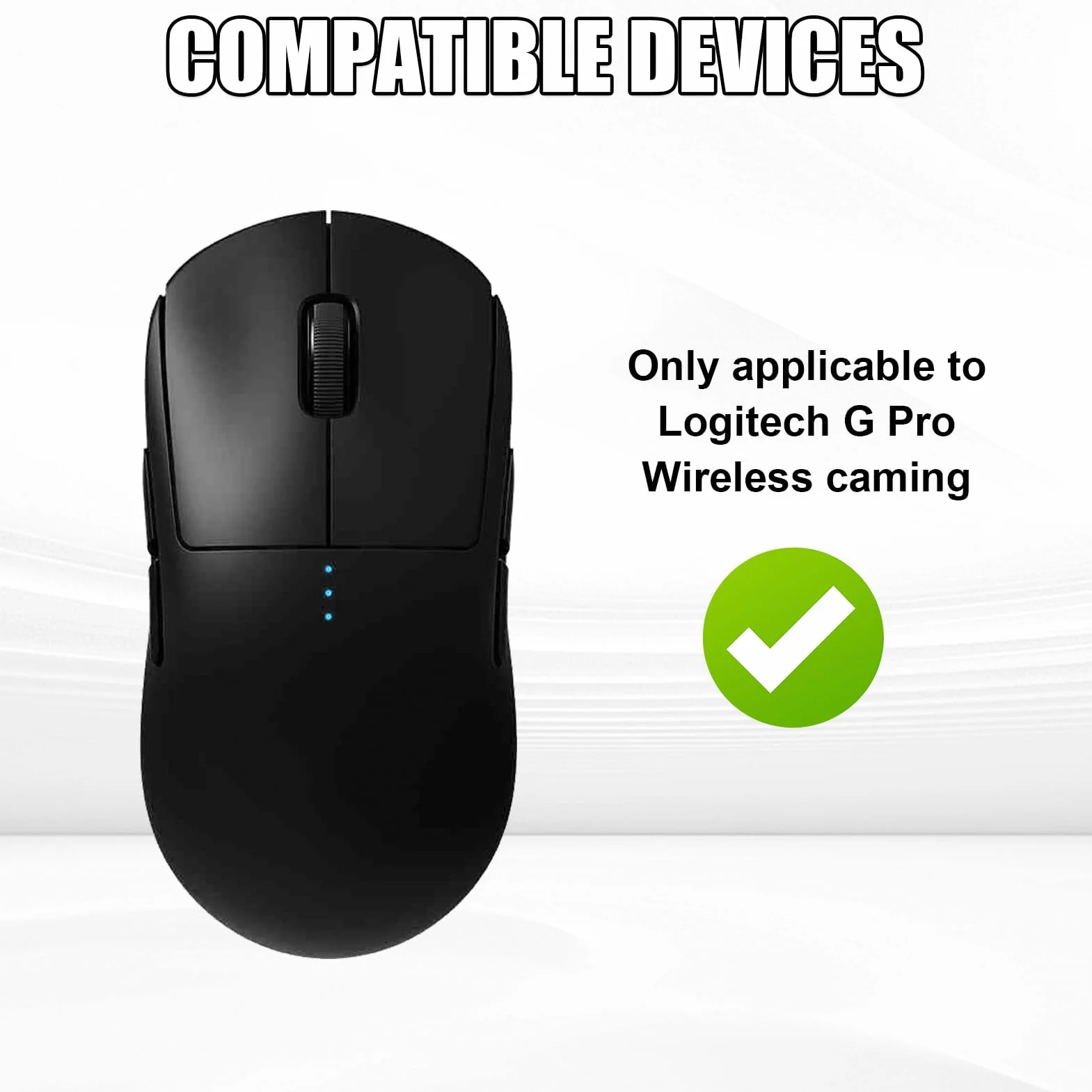 Logitech G Pro Wireless Patin Souris Remplacement autoadhésif Caoutchouc Souple Noir