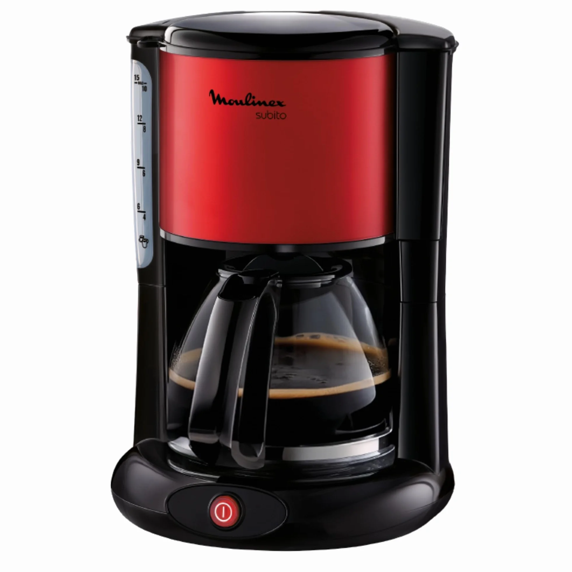 Moulinex Subito FG360D11 Cafetière filtre 1.25 L 10-15 tasses Rouge