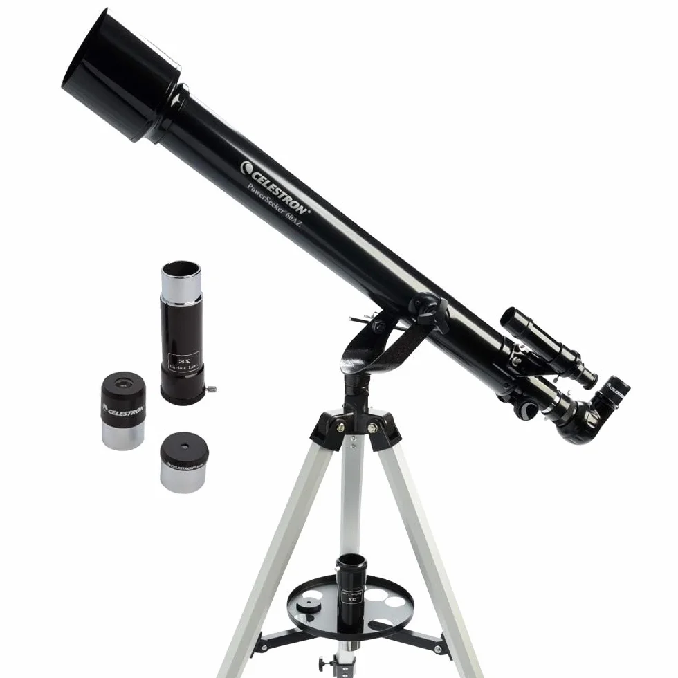Celestron 21041 PowerSeeker 60AZ Refractor Telescope, Black