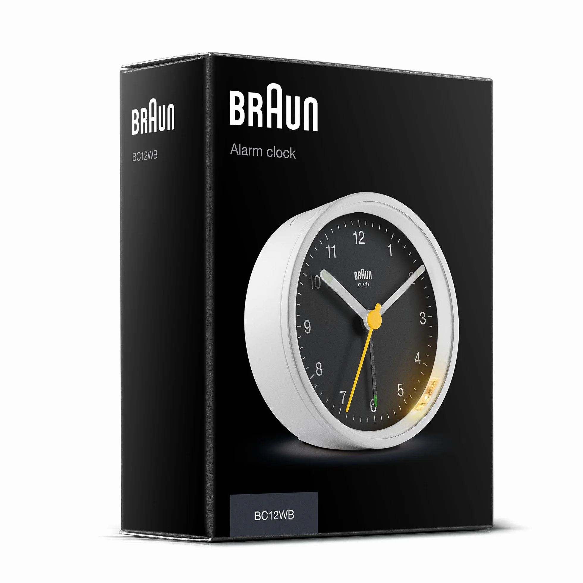 Braun BC12WB Réveil analogique classique blanc et noir