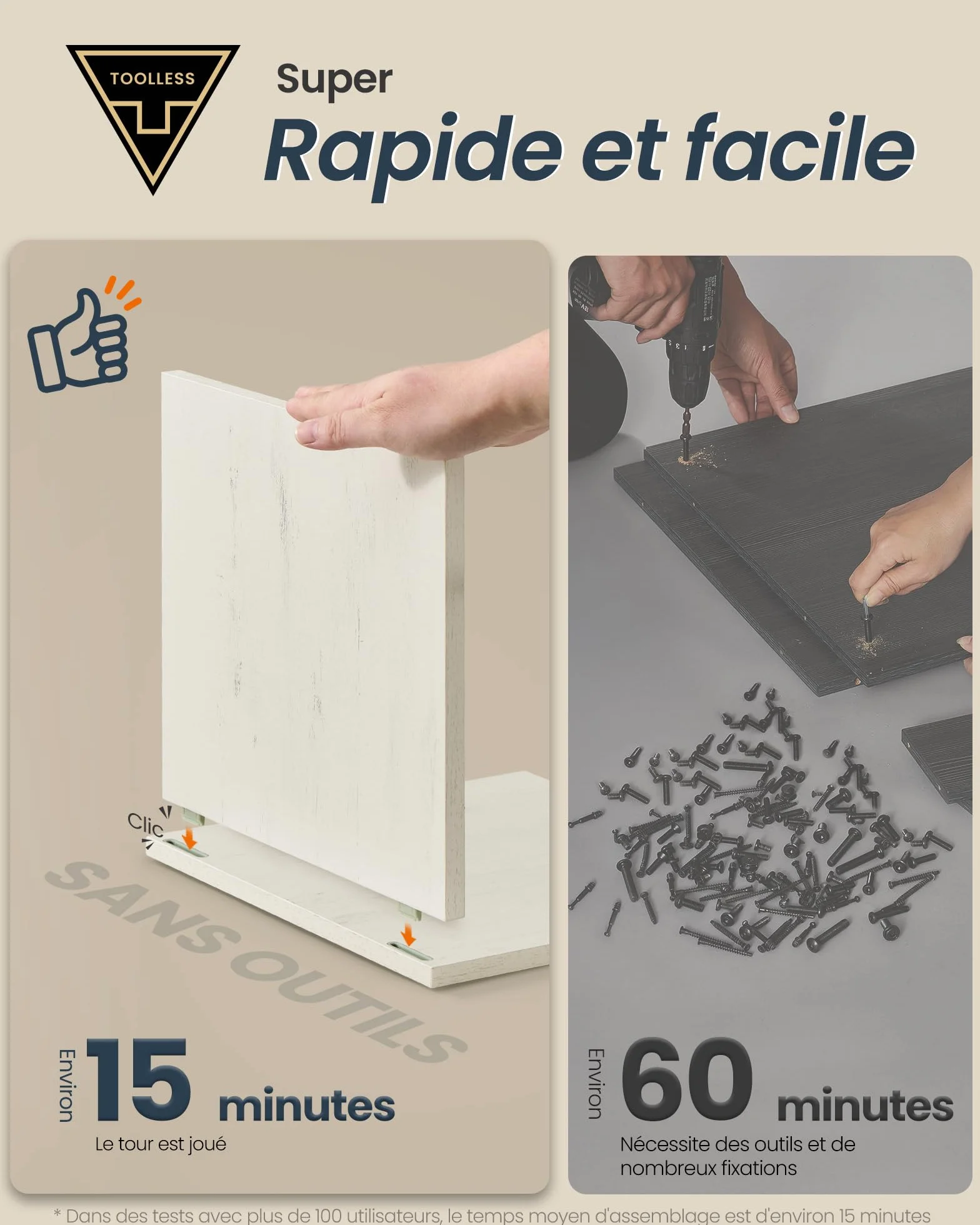 SONGMICS HOME Meuble de Salle de Bain Haut, Assemblage Ultra-rapide sans Outils Toolless, Colonne de Rangement, avec Étagères Réglables, pour Salon, Entrée, 30 x 30 x 170 cm, Blanc Rustique BBC667WJ01