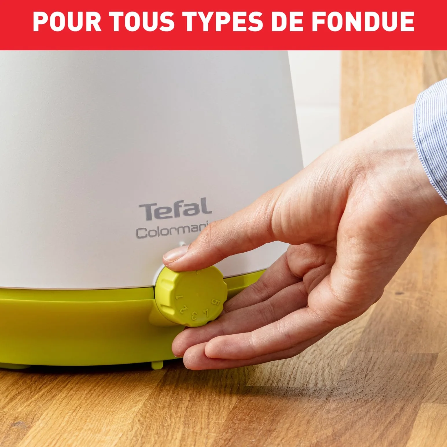 Tefal Appareil à fondue 8 personnes, Fondues Bourguignonnes, Savoyardes, Chocolat, Chinoises, Paroi isolante Thermorespect, Caquelon antiadhésif, Thermostat réglable, Fabriqué en France EF260312