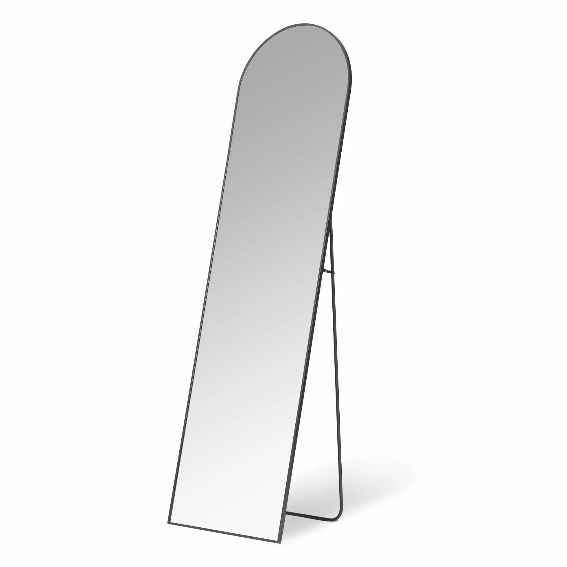 Amazon Basics Miroir Arche Pleine Longueur 149,9cm x 40,6cm, Fixation Murale, Noir