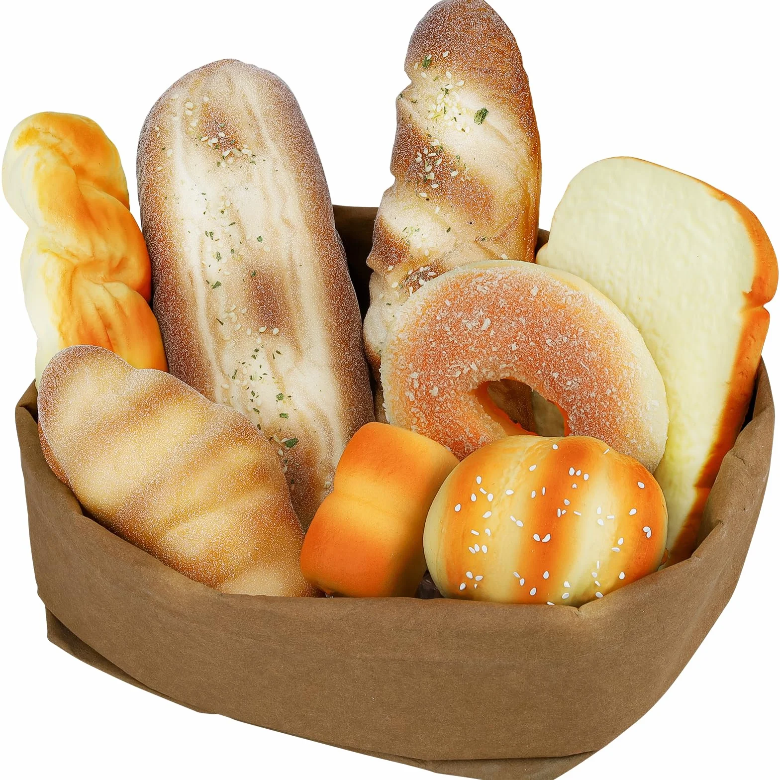 Lot de 8 Faux Pains Artificiels Réalistes pour Décoration de Boulangerie