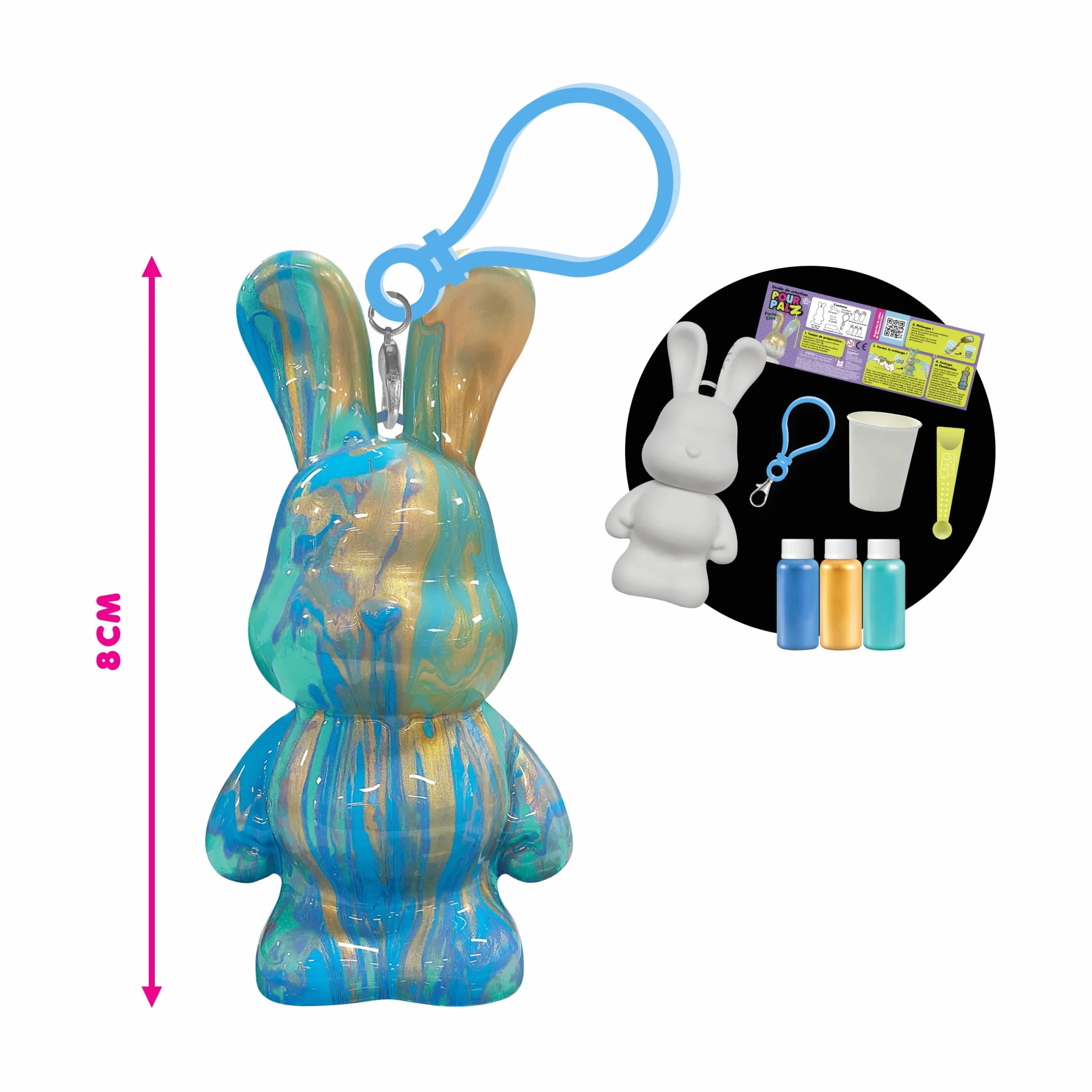 Silverlit Palz Lapin de Pâques Kit Créatif Peinture Marbrée Figurine à Décorer Œuf Surprise 5 Ans