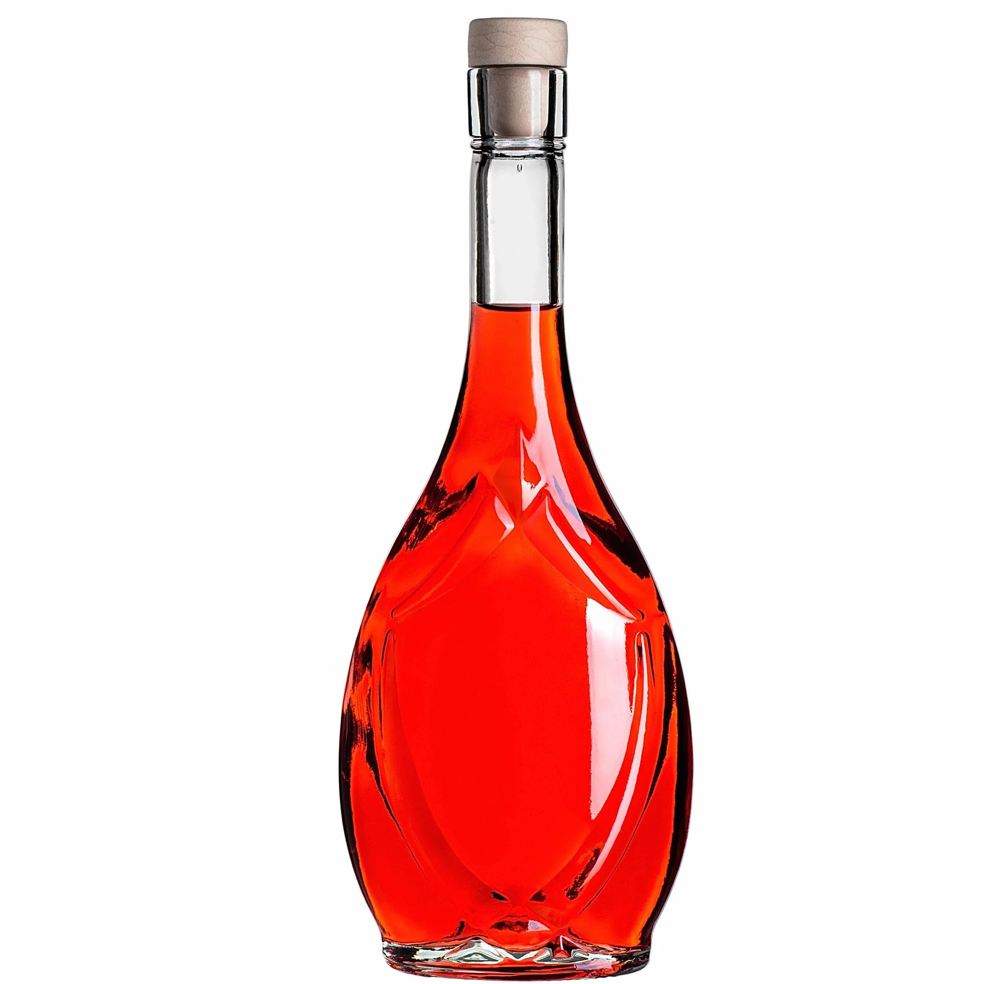 KADAX Lot de 10 bouteilles de liqueur vides en verre de 500 ml avec bouchon, pour remplir les liqueurs, le vin et l'alcool, bouteilles décoratives, bouteilles de vin en verre