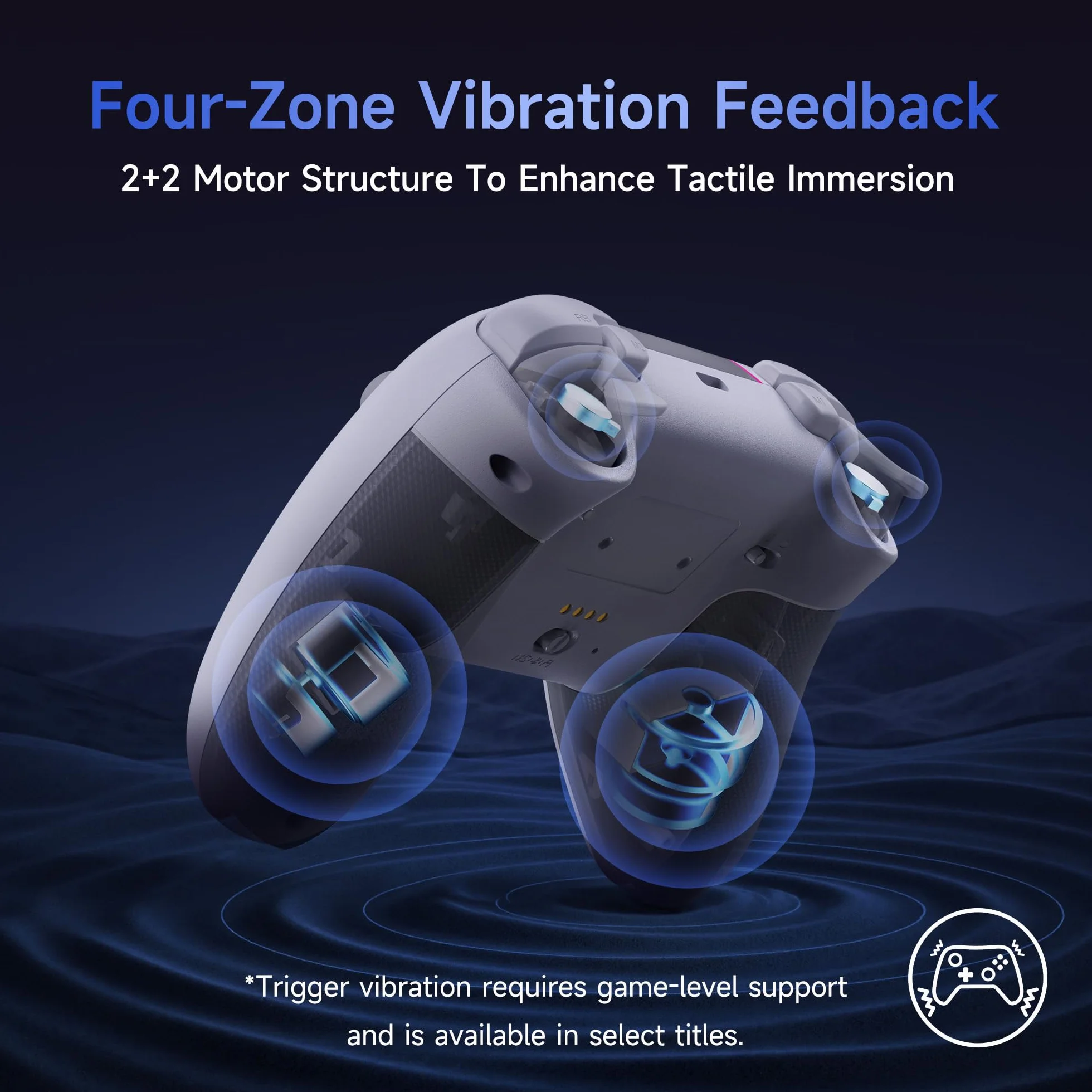 EasySMX Bezprzewodowy kontroler PC z RGB/dwupoziomowe wyzwalacze halowe/joystick hall/ciche przyciski, kontroler X05PRO do PC/Switch/Android/iOS/Steam/Android TV Box, 1000 mAh, biały