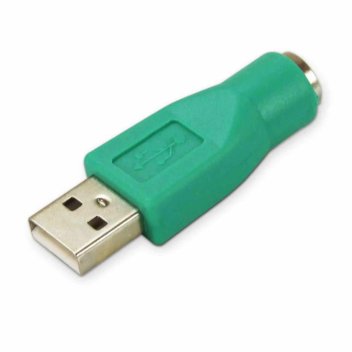 Waytex Adaptateur PS/2 vers USB-A mâle pour clavier et souris PS2 Mini Din 6 Vert