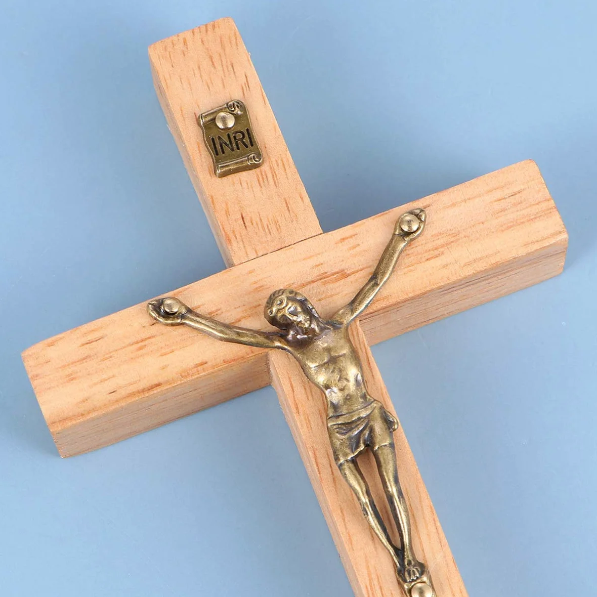 Garnek Bois Chrétien Mur Croix Alliage de Zinc Crucifix Artisanat Décoration Murale Maison