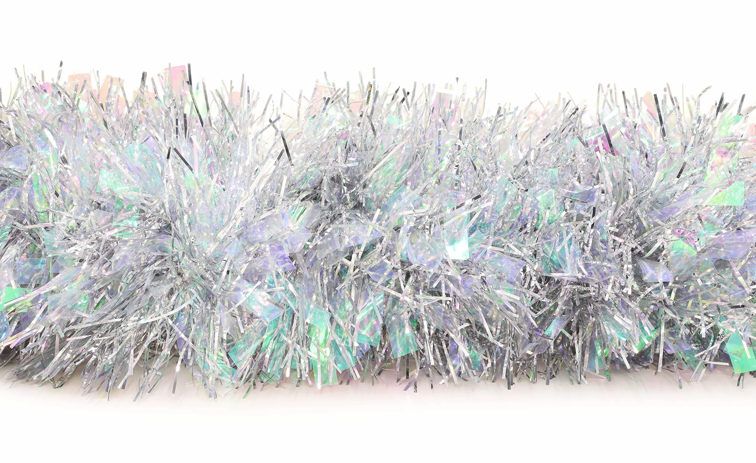 Christmas Concepts Tinsel de Noël Chunky/Fine 3m Argent & Irisé