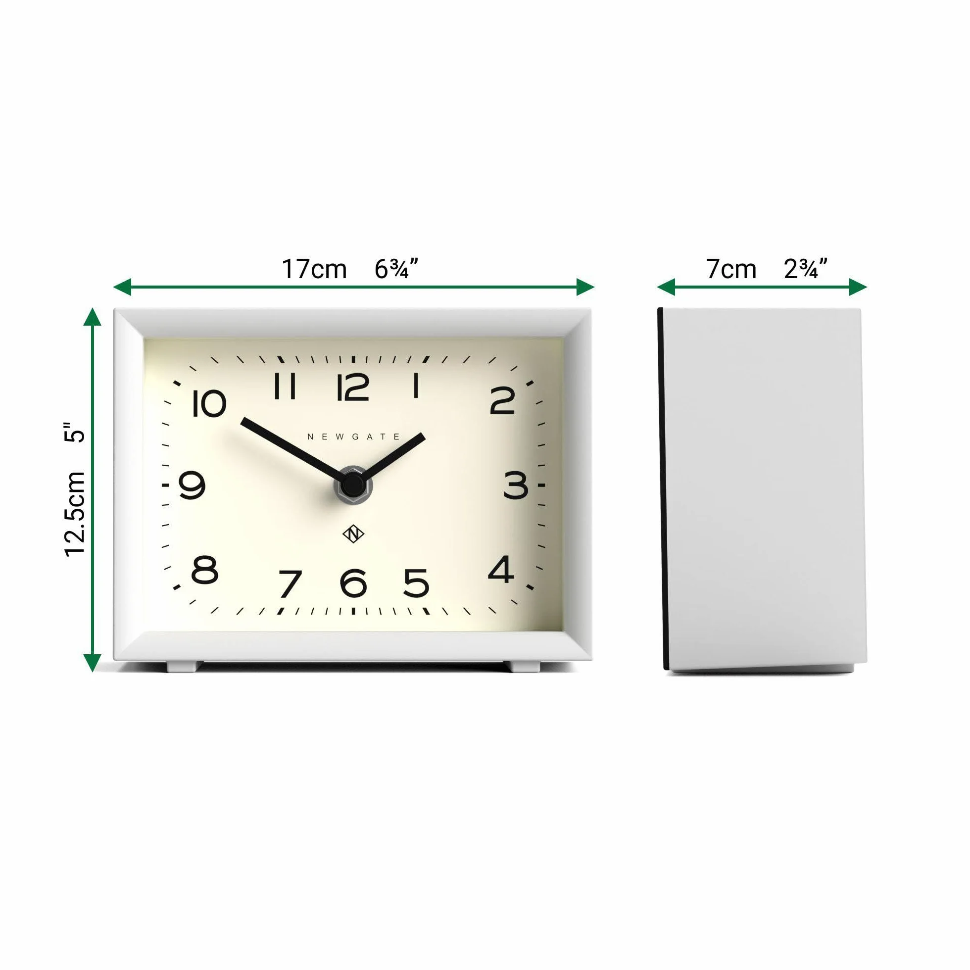 NEWGATE Henry Horloge de Bureau Design Rectangulaire Contemporain Blanc