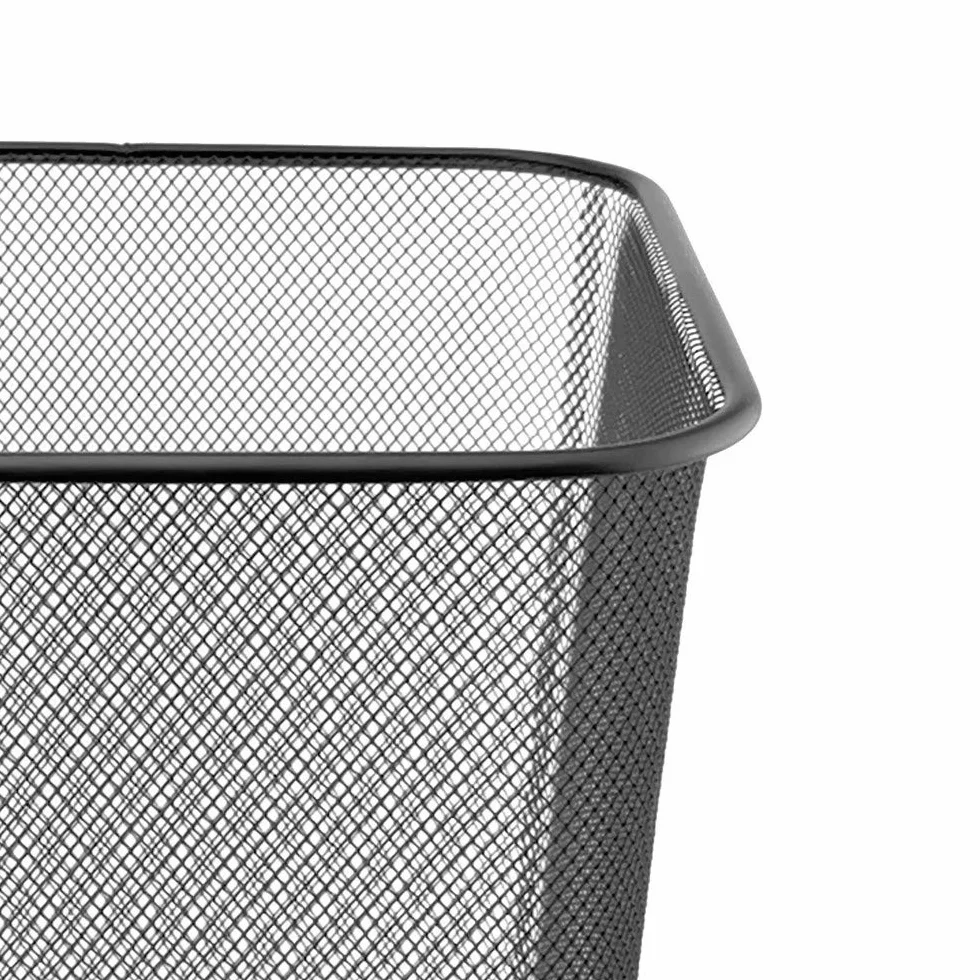 D.RECT Poubelle Bureau 18L - Corbeille Papier en Treillis Métal Maille, Noir