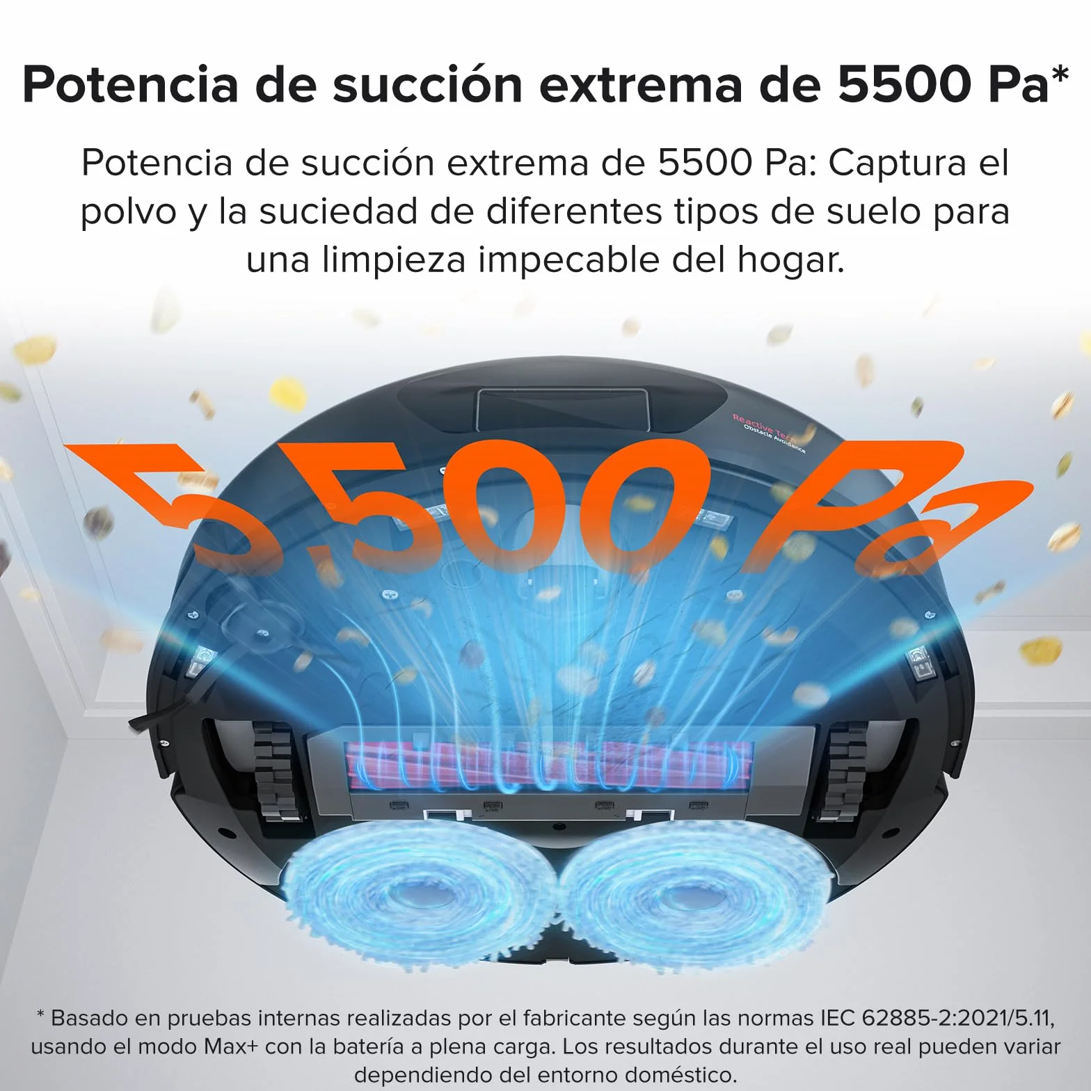 Roborock Qrevo Robot Aspirateur Laveur 5500 Pa Noir (Reconditionné)