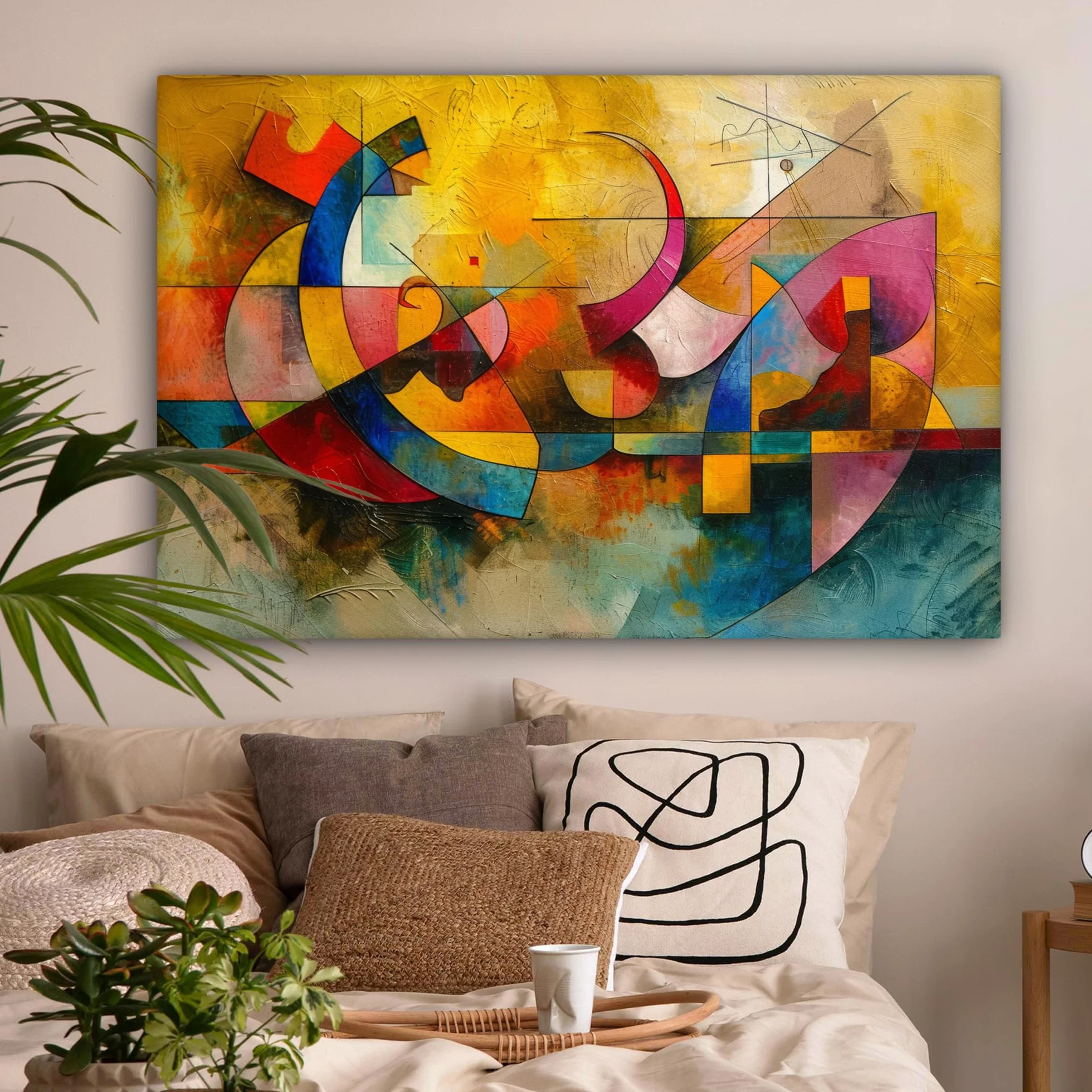 MuchoWow© Impression sur Toile Decoration Murale Peinture 120x80 cm Tableaux Decoratifs Muraux Décoration Chambre Art - Abstrait - Moderne
