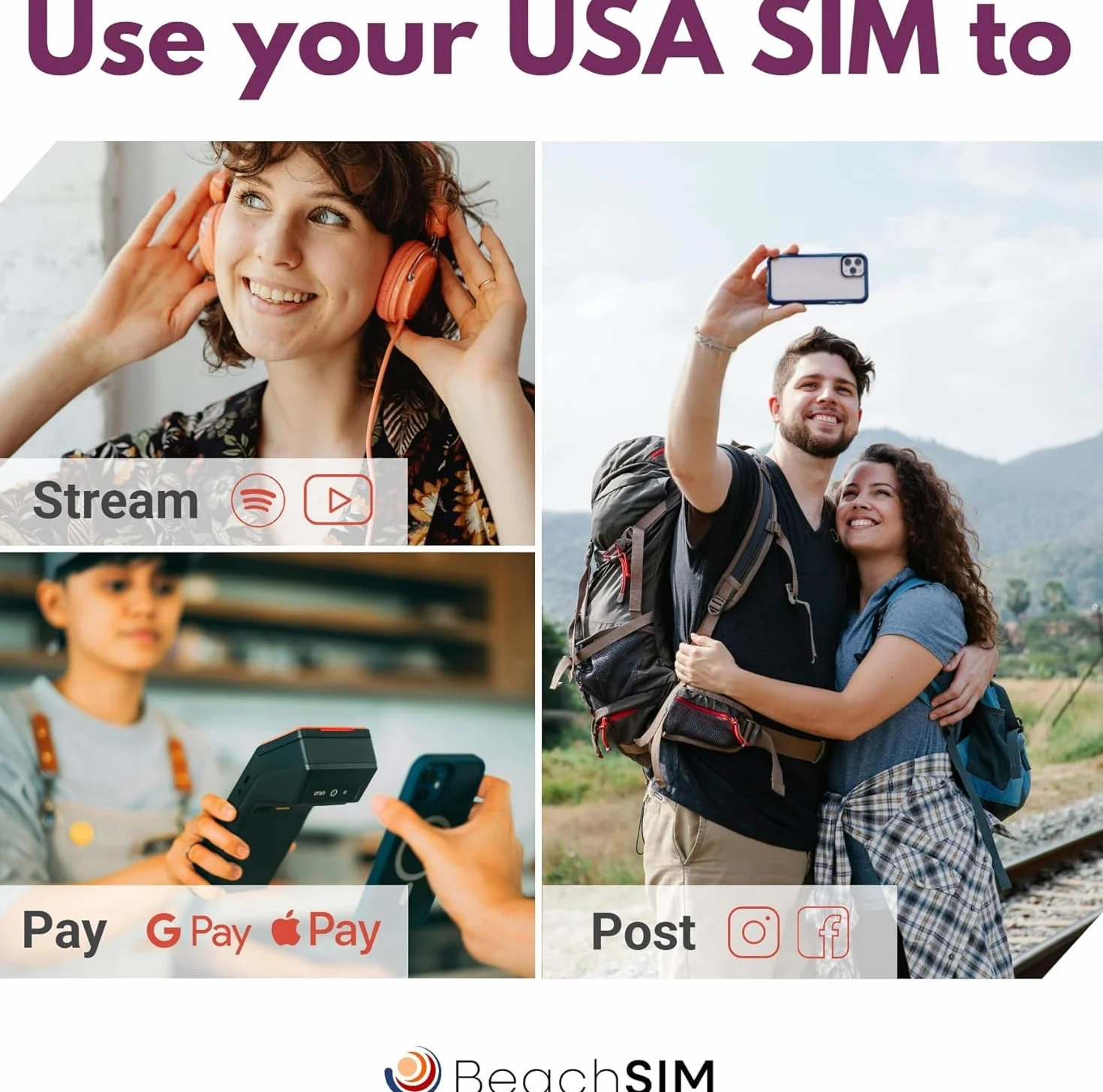 Karta SIM USA na 30 dni. 10GB danych przy prędkościach 4G/5G. Karta SIM tylko do transmisji danych. Szybka aktywacja. Łatwe doładowanie. Działa na urządzeniach z systemem iOS i Android.