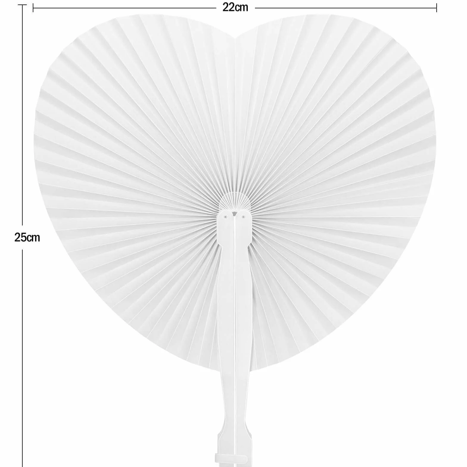 60 Eventails Mariage Personalisable Cœur Blanc Parfait Cadeau pour Invité Convive Mariage Fête Décoration Déco