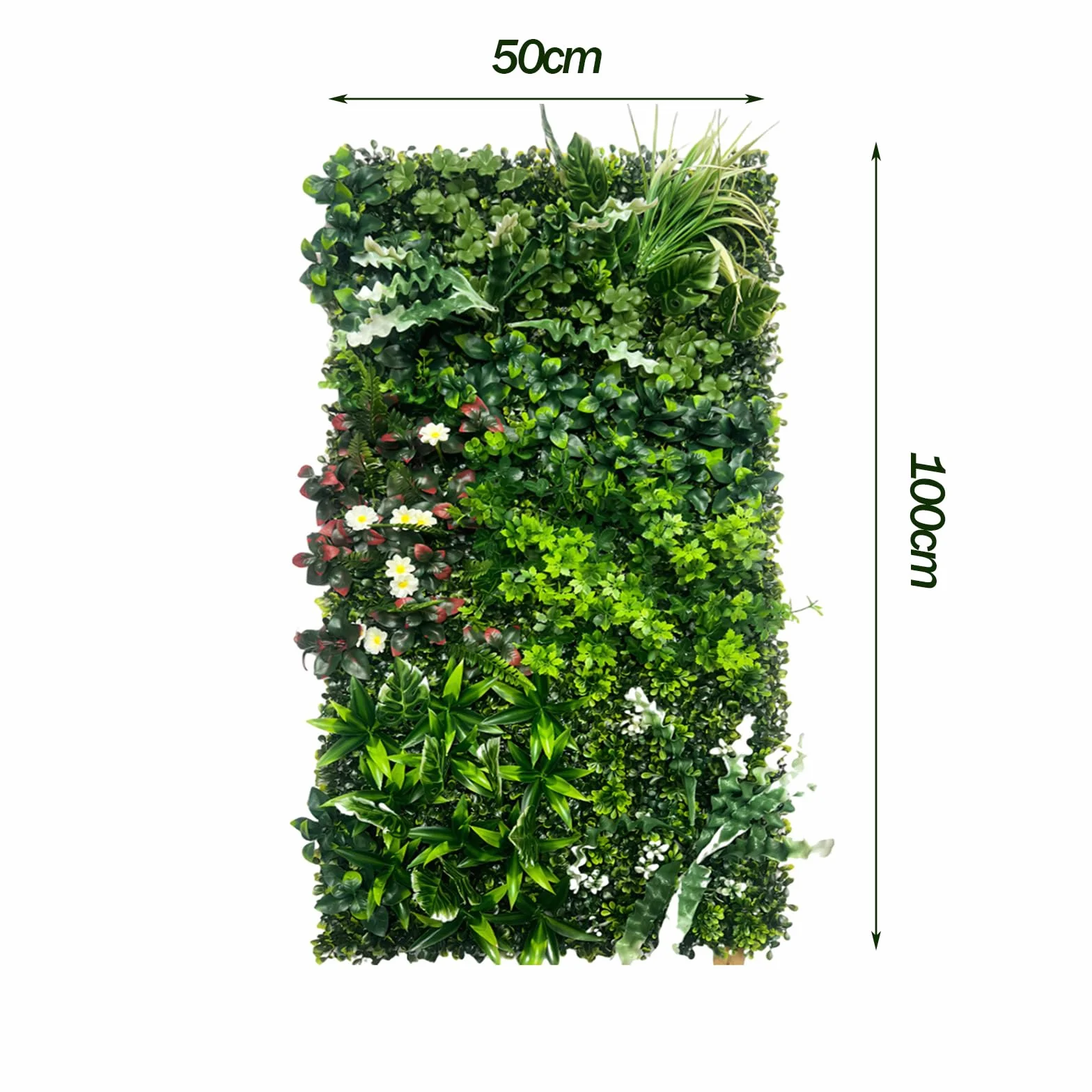 Panneau Mural Végétal Artificiel 50 cm x 100 cm Décoration Murale pour Intérieur Extérieur Maison Jardin