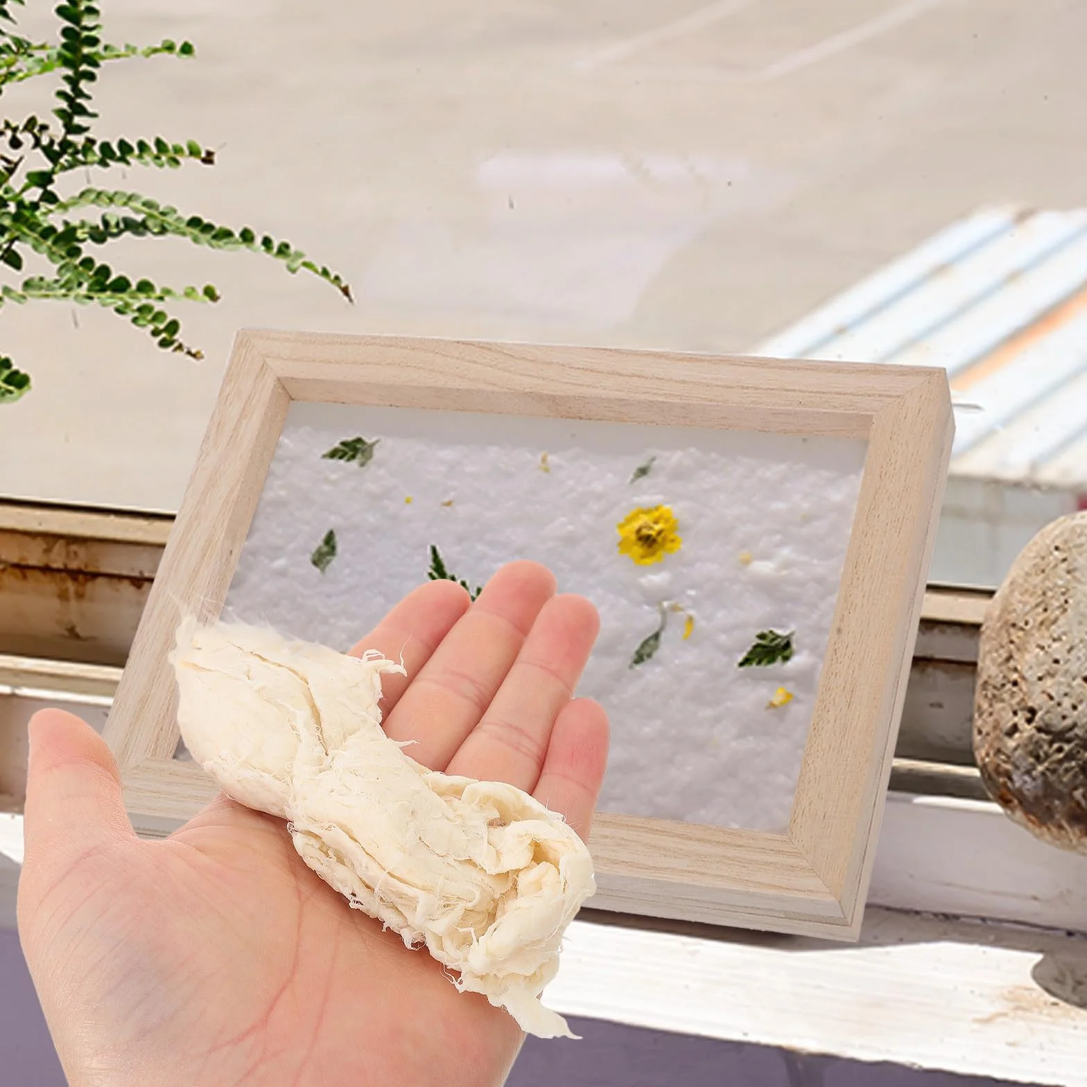 ifundom Pâte à Papier Artisanale 100 G en Bois de Mûrier pour Bricolage Créatif