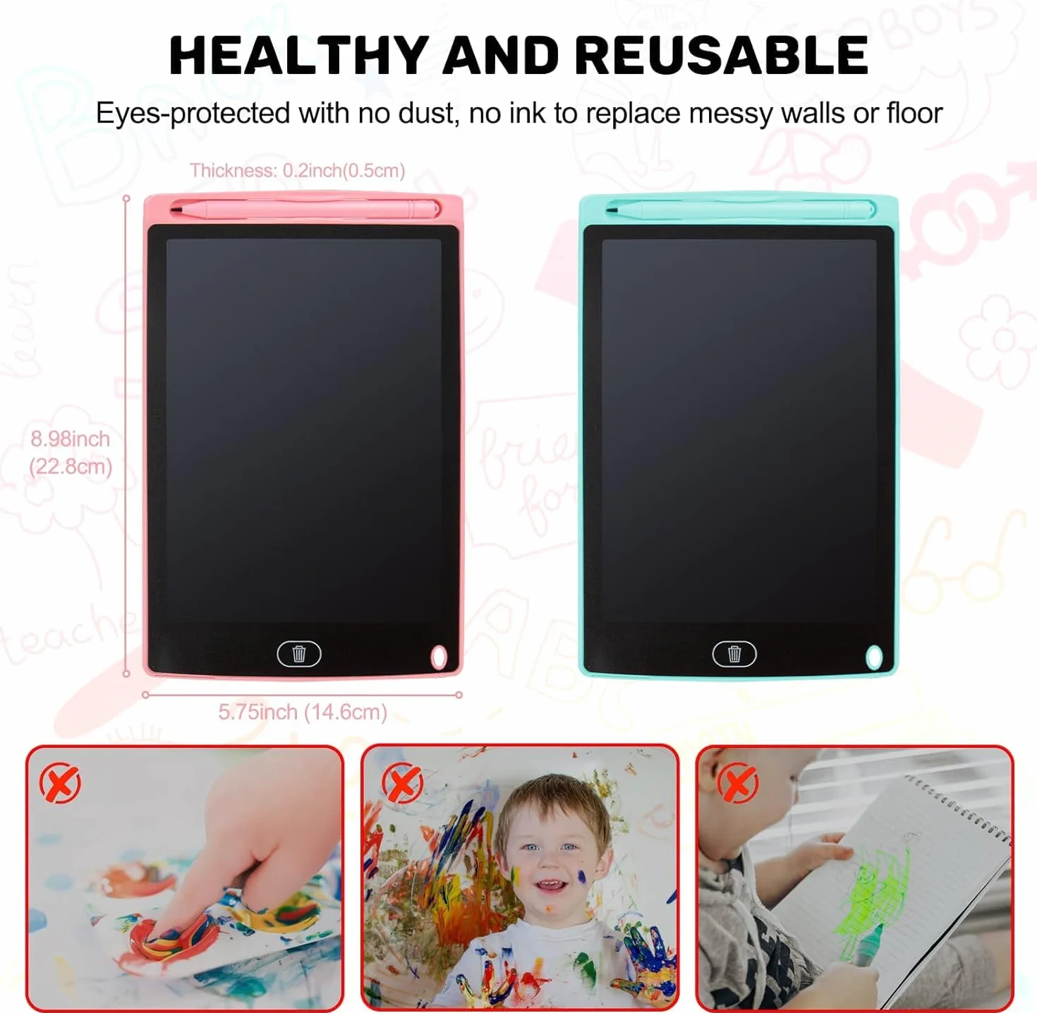Tablette Dessin Enfant 8.5 Pouces LCD Éducative Jouet Filles Garçons