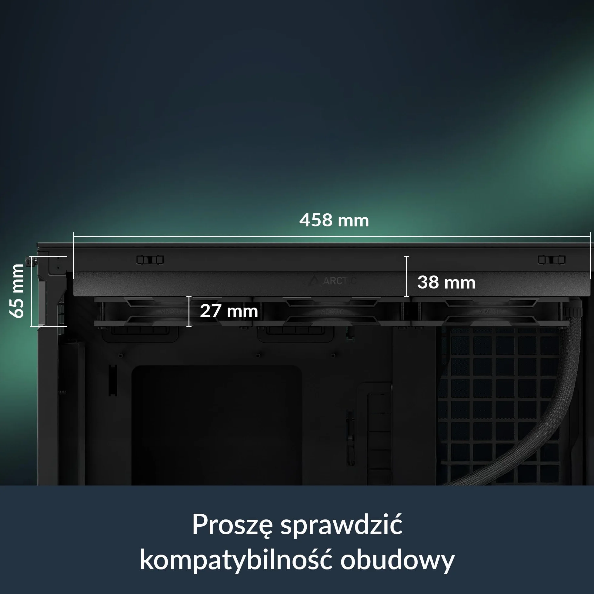 ARCTIC Liquid Freezer III Pro 420 A-RGB- Chłodnica Procesora AIO, 3 x 140 mm Chłodzenie Wodne, Grzejnik 38 mm, Pompa PWM, Wentylator VRM, AMD AM5/AM4, Intel LGA1851/1700 Ramka Stykowa - Czarny