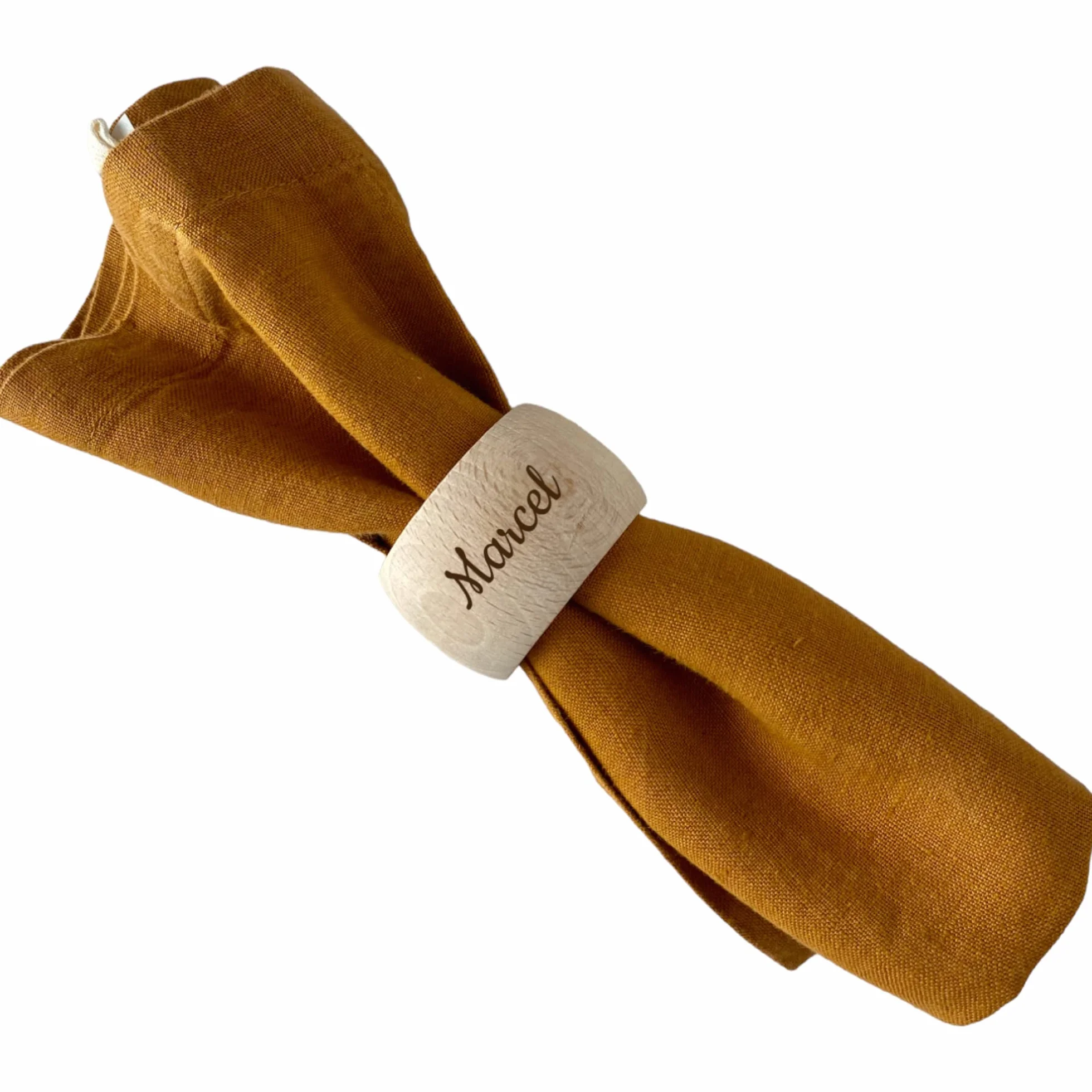 Rond de serviette en bois personnalisé pour table raffinée | Cadeau Fête des Pères, Mères | Mariage, Anniversaire