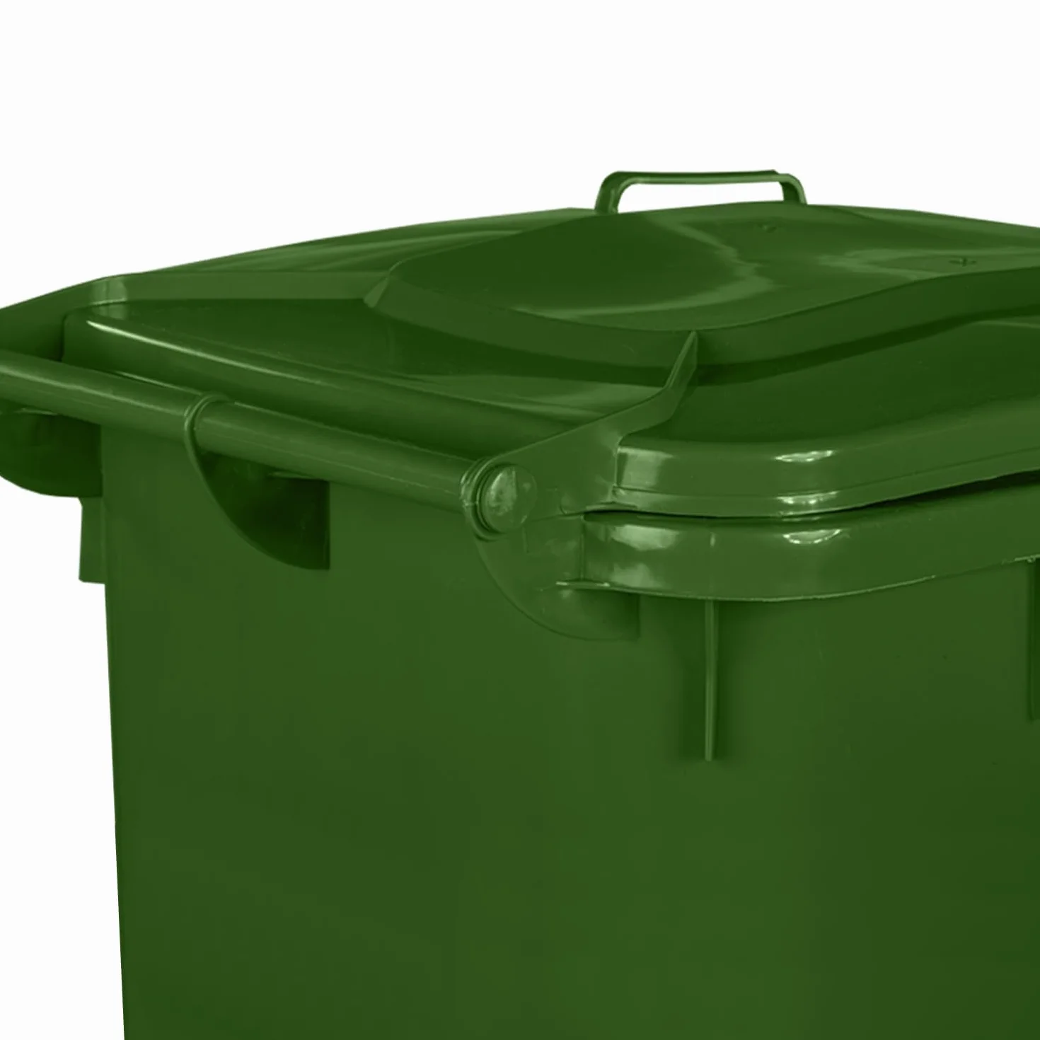 Poubelle Extérieur 120L Plastique PN-EN 840 Bac Conteneur Déchets Recyclage Roues Vert