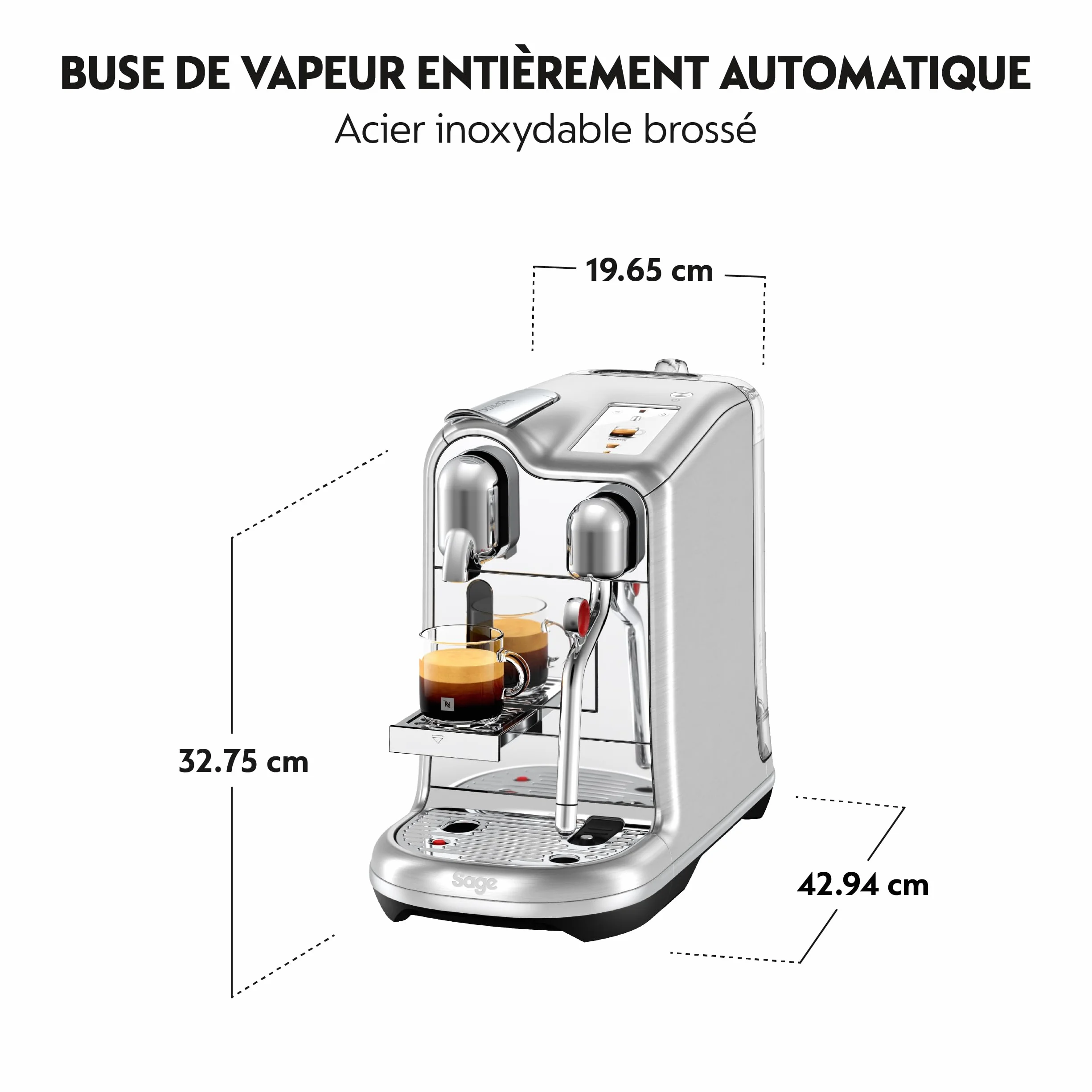 Nespresso Creatista Pro Machine à café, SNE900BSS par acier inoxydable, Sage Appliances