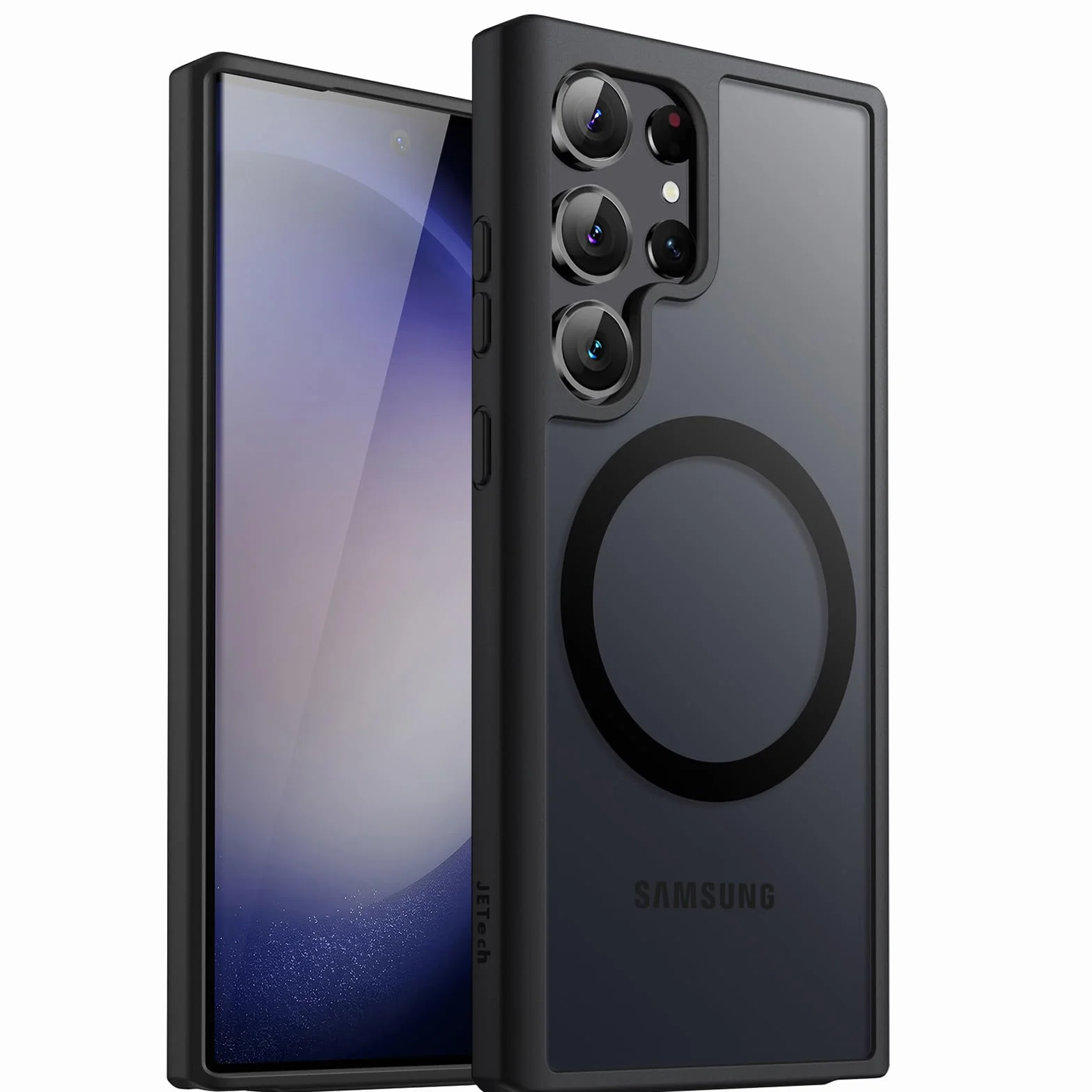 JETech Etui Magnetyczne dla Samsung Galaxy S23 Ultra 5G 6,8 Cala, Kompatybilne z MagSafe, Półprzezroczysty Matowe Tyłu Odporny na Wstrząsy Osłona Telefonu (Czarny)