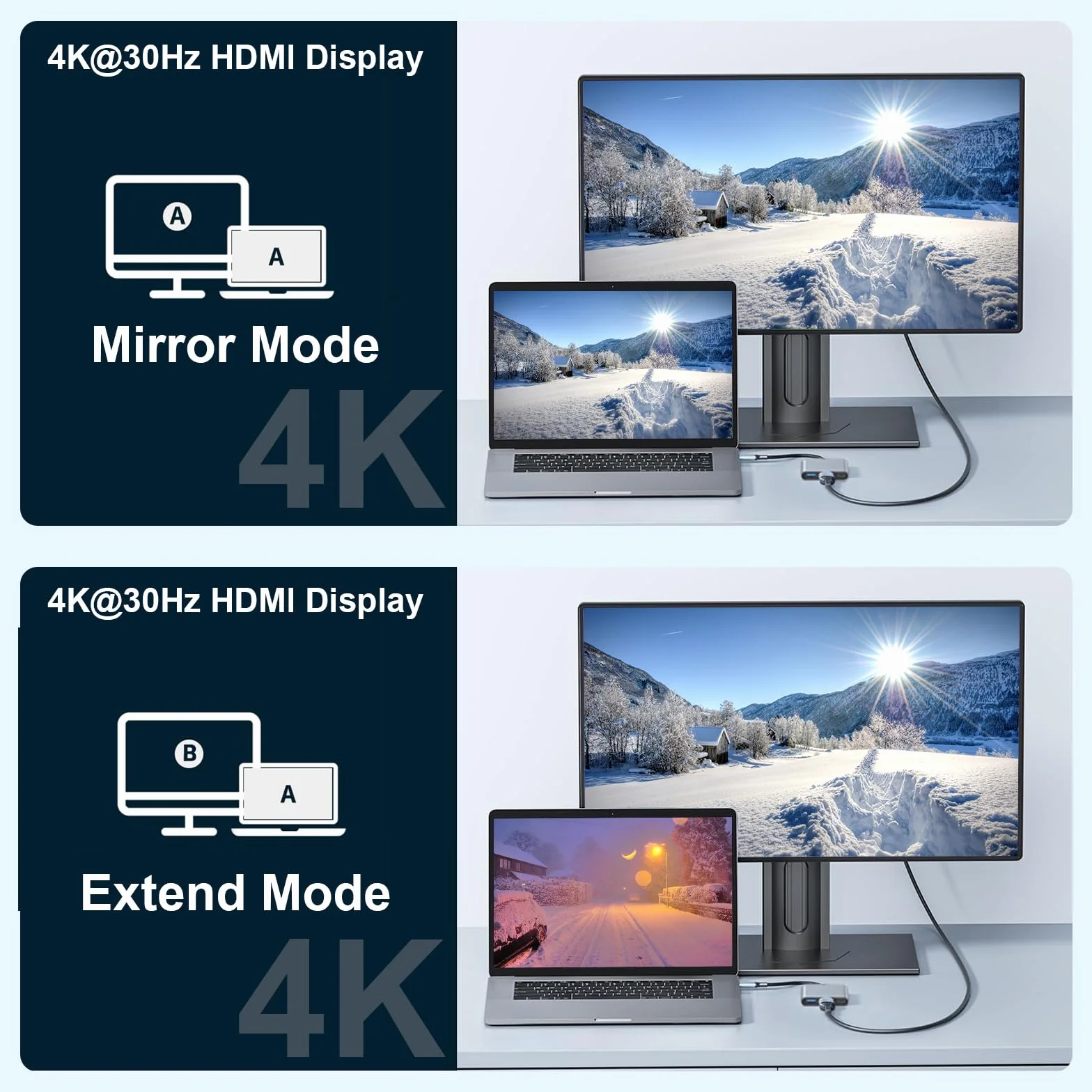 Adaptateur USB C vers HDMI 4K 3 en 1 Multiport AV Numérique avec PD Charge 100W USB 3.0 pour MacBook Pro Air Samsung HP Surface