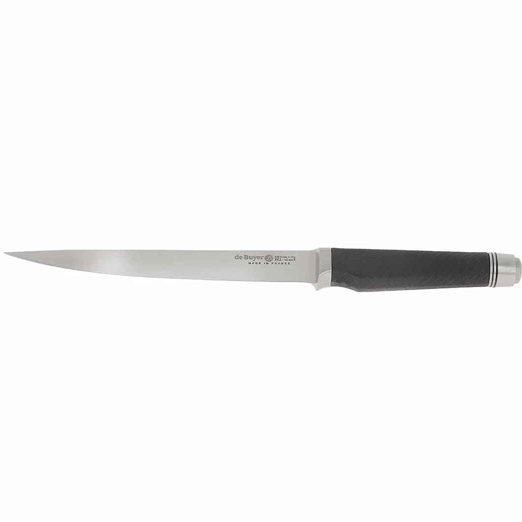 De Buyer - Couteau à filet de sole FK2 en acier inoxydable - Longueur 18 cm -, Noir