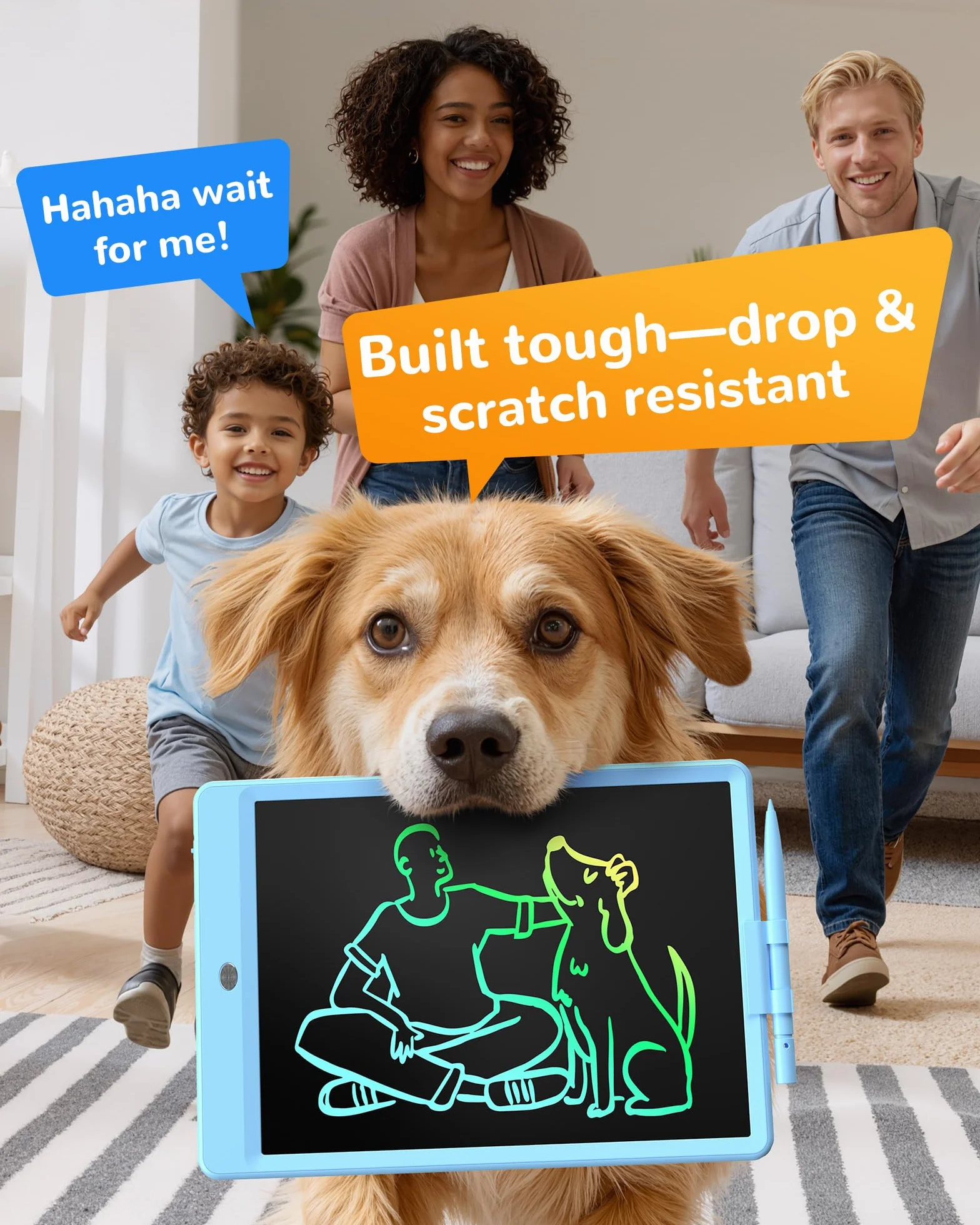 KOKODI Ardoise Magique LCD 10 Pouces Jouet Éducatif Sans Écran avec Stylo Enfants 2-7 Ans Bleu