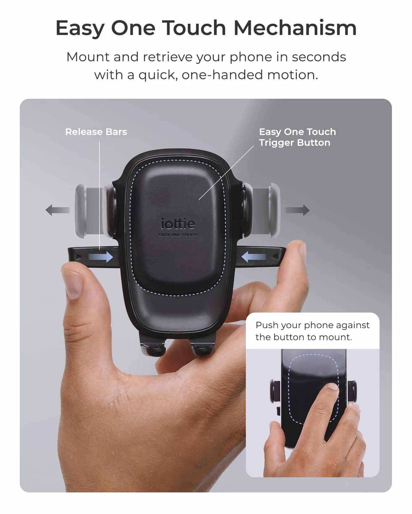 iOttie Easy One Touch 6 uniwersalny uchwyt samochodowy na deskę rozdzielczą i przyssawkę na przednią szybę uchwyt na telefon do iPhone'a Samsung, Google, wszystkich smartfonów