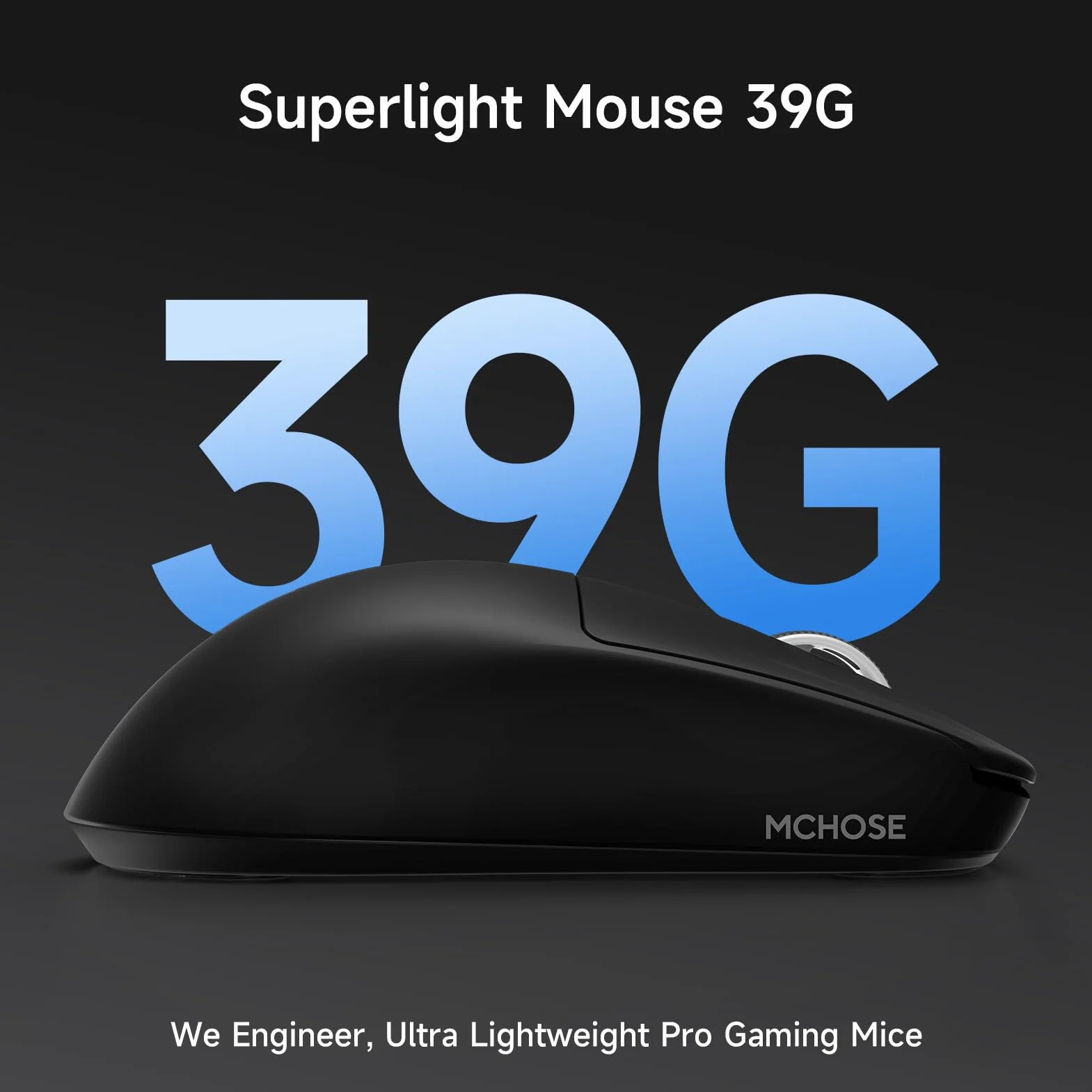 MCHOSE L7 Pro ultralekka mysz do gier 39G, bezprzewodowa mysz do gier z ultraszybkim odbiornikiem 8K, 26 000 DPI, szybkość wybierania 8KHz, przełącznik optyczny, 2.4G/BT bezprzewodowa/przewodowa USB-C