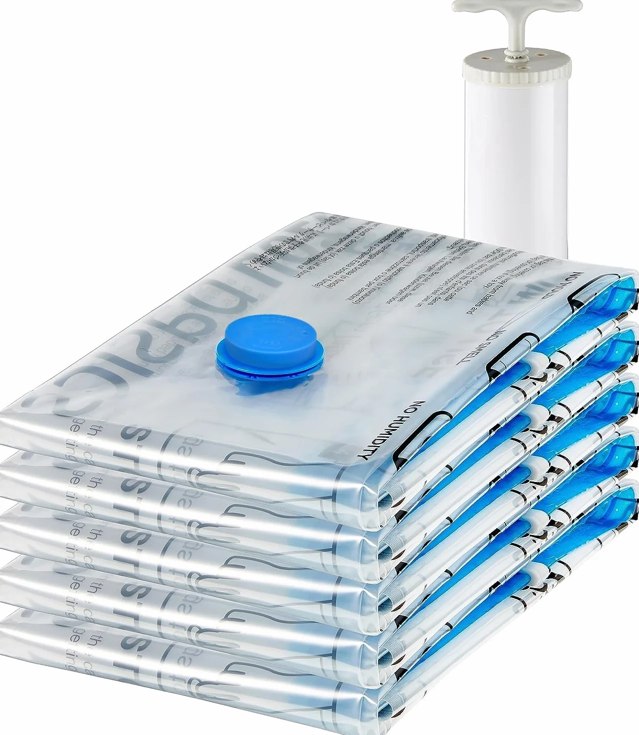 Amazon Basics housses de rangement sous vide avec pompe manuelle, 5 pièces, Taille L