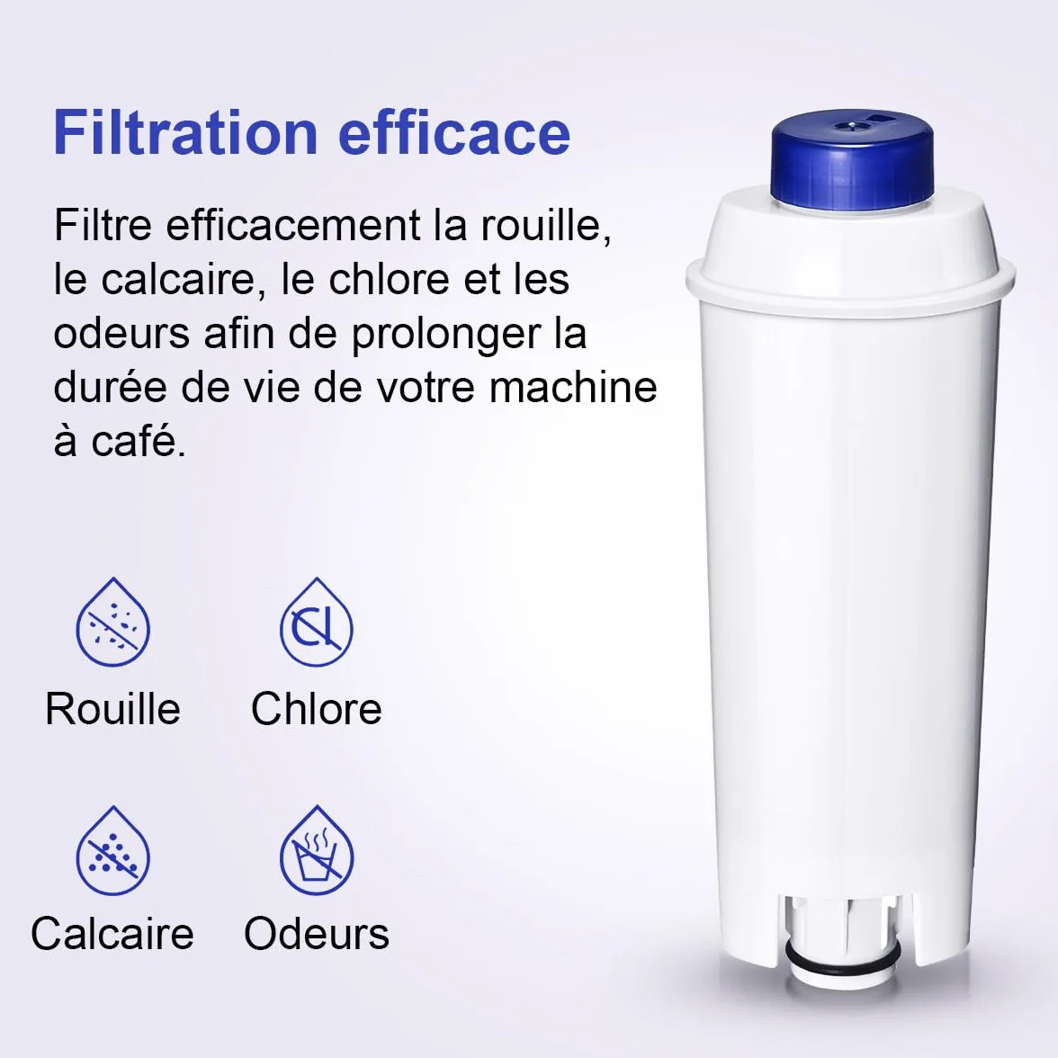 Filtre à eau Delonghi DLSC002 compatible ECAM Dinamica Magnifica S Rivelia ETAM Authentica Esam